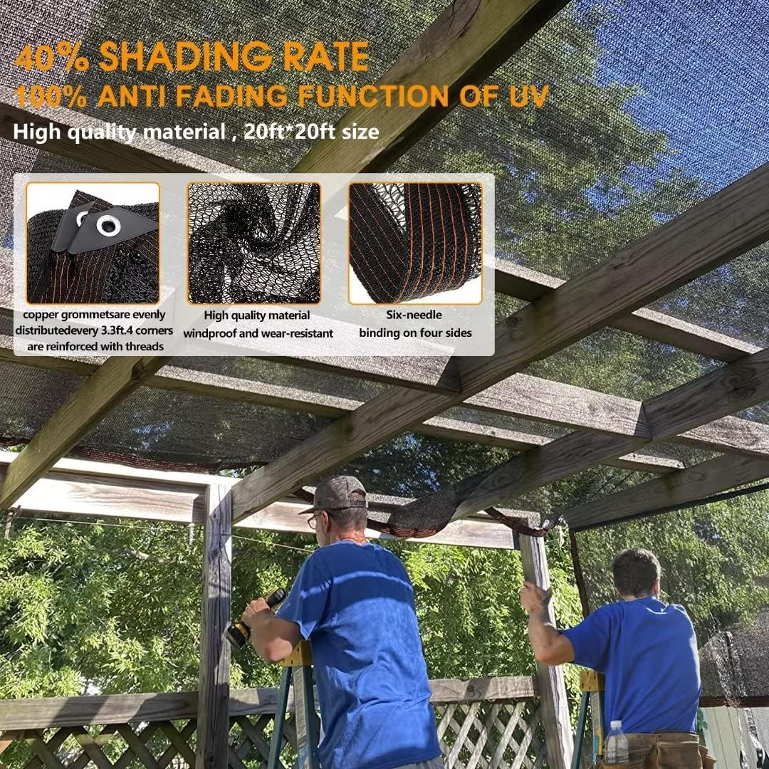 Shade Cloth for Garden Plants Greenhouse, 40-50% Sunblock Neting -for Outdoor Garden Lawn Plant Sun Shade Cloths for Kennel Chicken Coop Easier to Hang Net Cover - Image 3