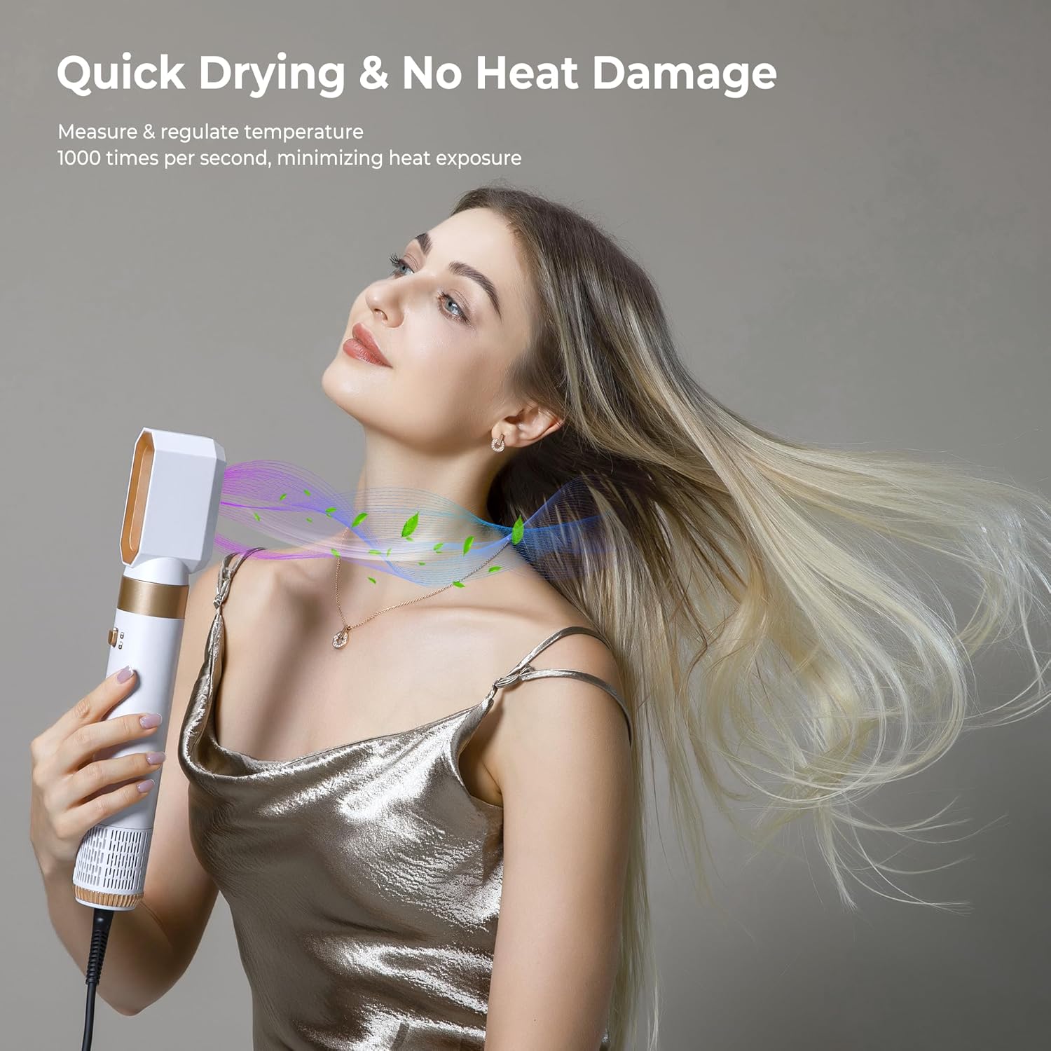 Hair Dryer Brush,6 in 1 Professional Hot Air Styler,Powerful Air Curling Wrap Styler,Negative Ionic Hair Dryer Fast Drying, Multi Hair Stylerfor Curling Volumizing Straightening Styling - Image 6