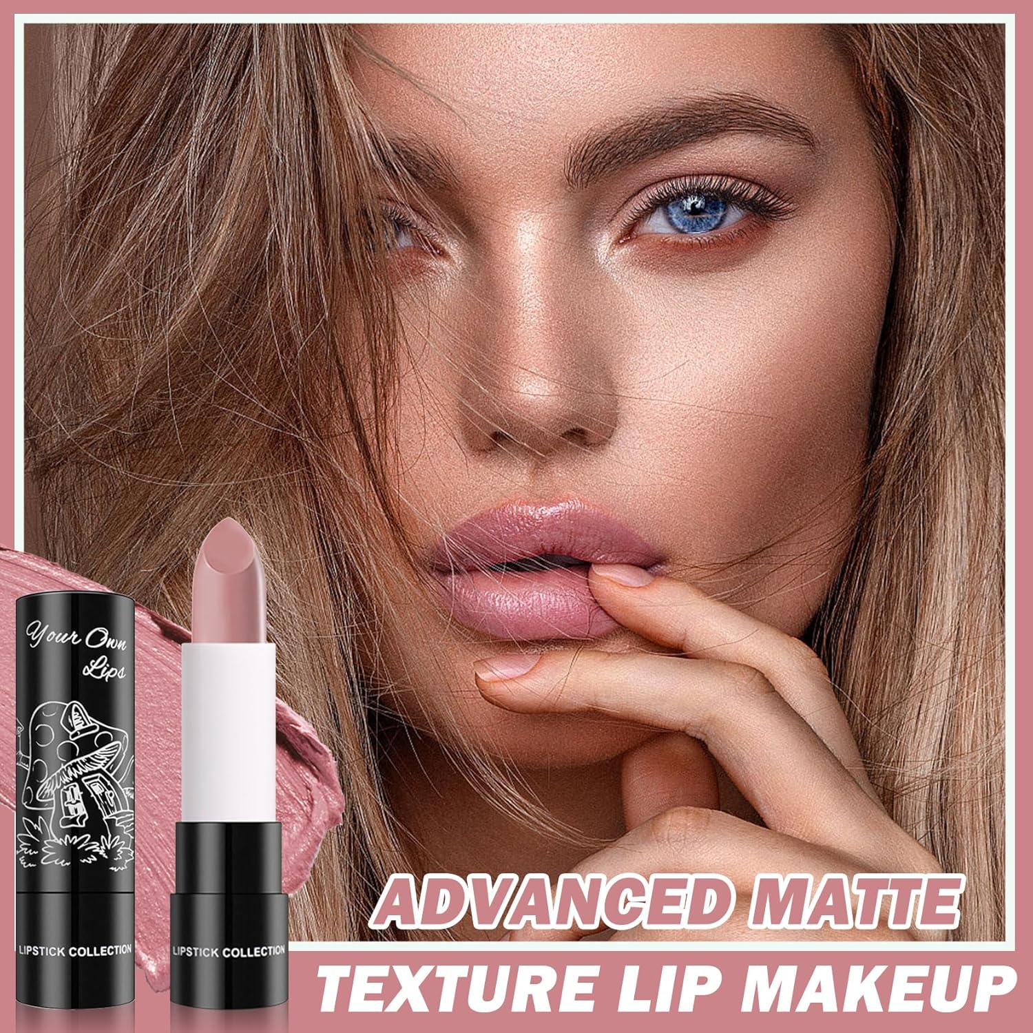 Matte Nude Lipstick Lip Gloss Non-Stick Cup Velvet Lip Stain Long Lasting Matte Lipstick for Women Lip Makeup-03 Light Pink - Image 7