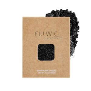 Black Smokey Glitter Eyeshadow pallet, Highly Pigmented Shimmer Eye Shadow with Fine Lightweight Particles, Face Dparkles Single Shade Metallic Color (Starry Nights)