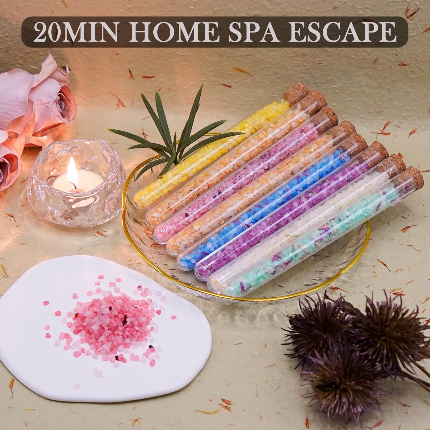 Relax Bath Salts- 8 Pack Epsom Salts for Soaking, Aromatherapy Bath Spa Set, Skin Softening, Muscle & Stress Relief, Exfoliating Dead Sea Salt, 1oz Each - Image 2
