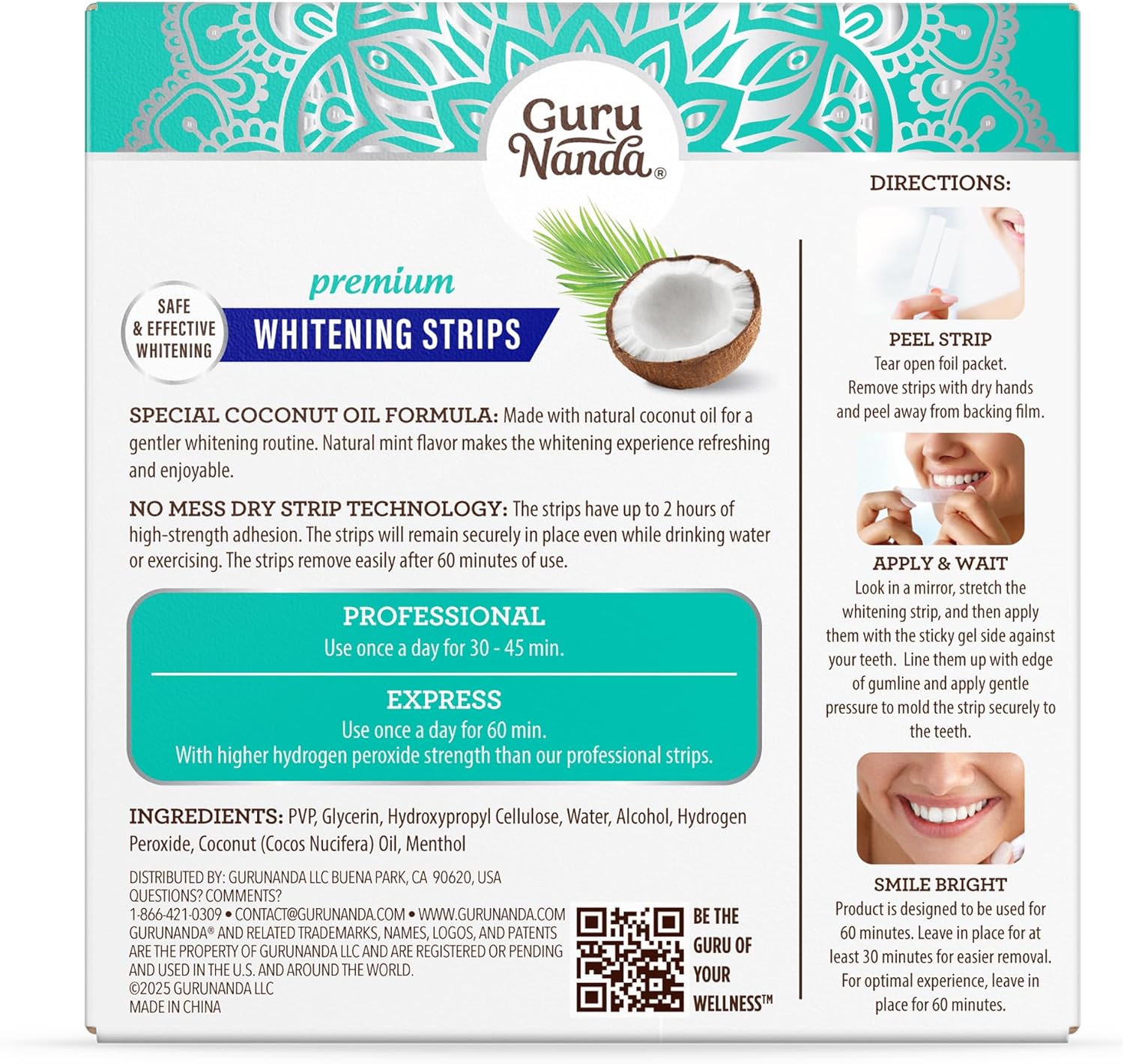 GuruNanda Teeth Whitening Strips - 7-Day Treatment with Non-Slip, Dry Strip Technology - Whitening Designed with Care for a Brighter Smile - Image 8