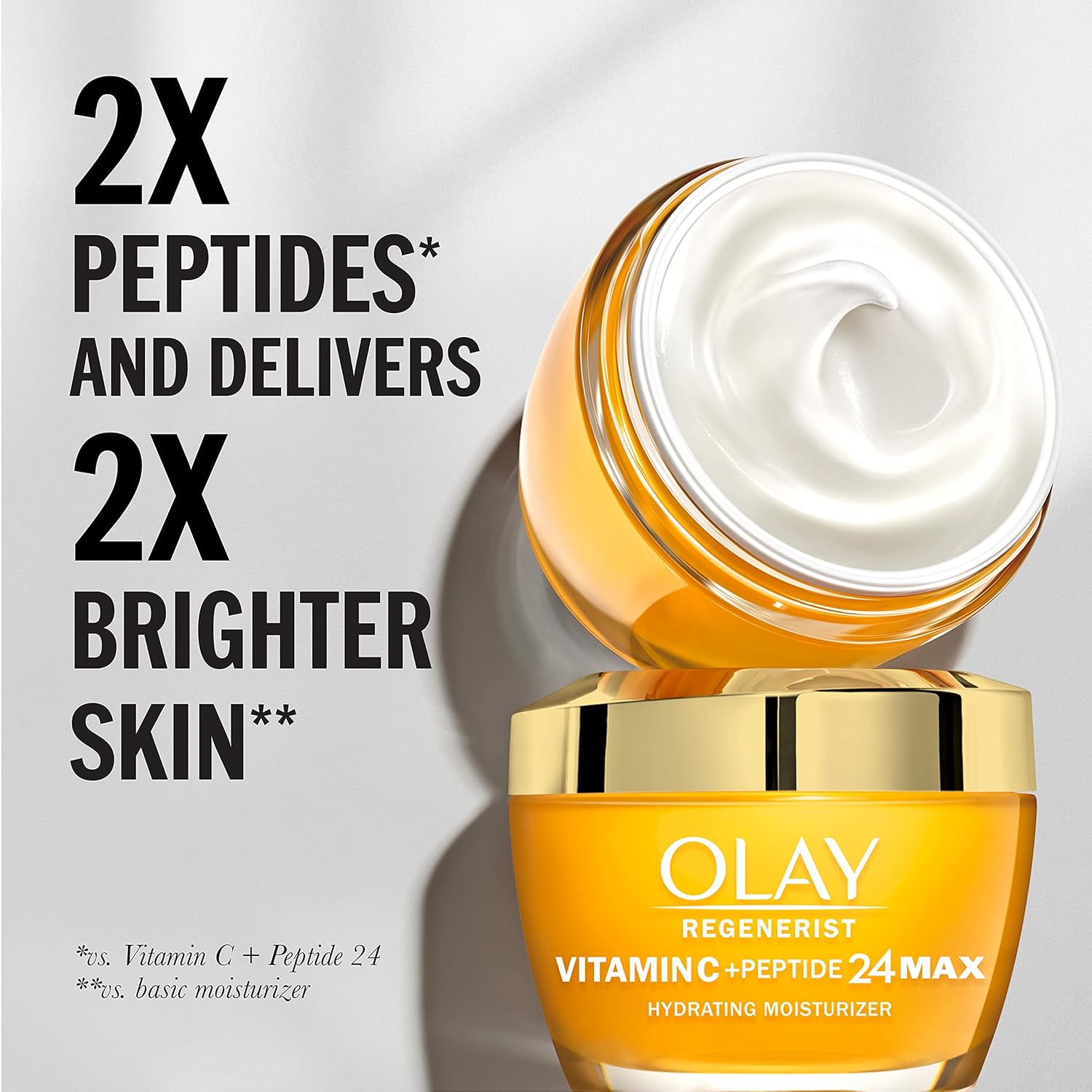 Olay Vitamin C MAX Face Moisturizer, Brightening Cream for Women, Hydrating, Evens Tone, Dark Spot & Hyperpigmentation Reduction, Glowing Skin Care - Niaciniamide, Peptides 1.7 Oz - Image 2