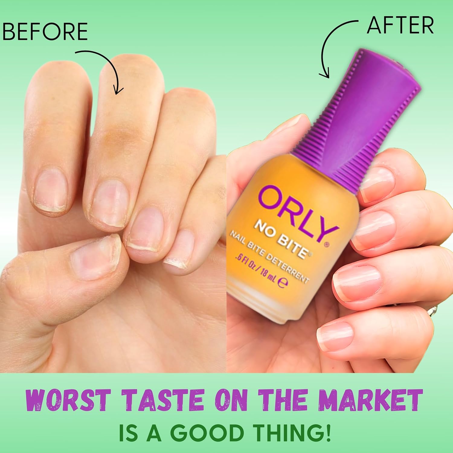 ORLY Nail Treatment No Bite | Nail Biting Deterrent & Bitter-Tasting Formula To Help Stop Adults And Children From Nail Biting | Vegan, Non-Toxic, Protects Manicured Nails (6Fl oz/18ml) - Image 4
