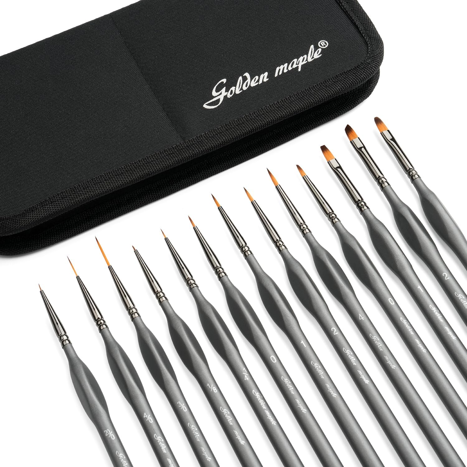 Detailing Paint Brush Set-Golden Maple 13pcs Miniature Paint Brushes Set for Fine Detail Paint, Acrylic Painting, Watercolor, Oil, Models (Grey)