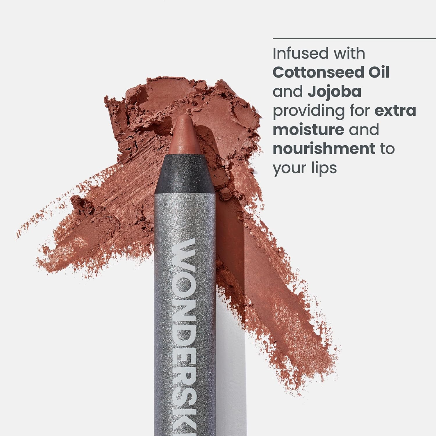 Wonderskin Lip Liner Pencil - 360 Contour Lipliner, Long Lasting, Sharpenable, Waterproof and Transfer-Proof Brown Lip Liner Pencil (Saddle) - Image 4