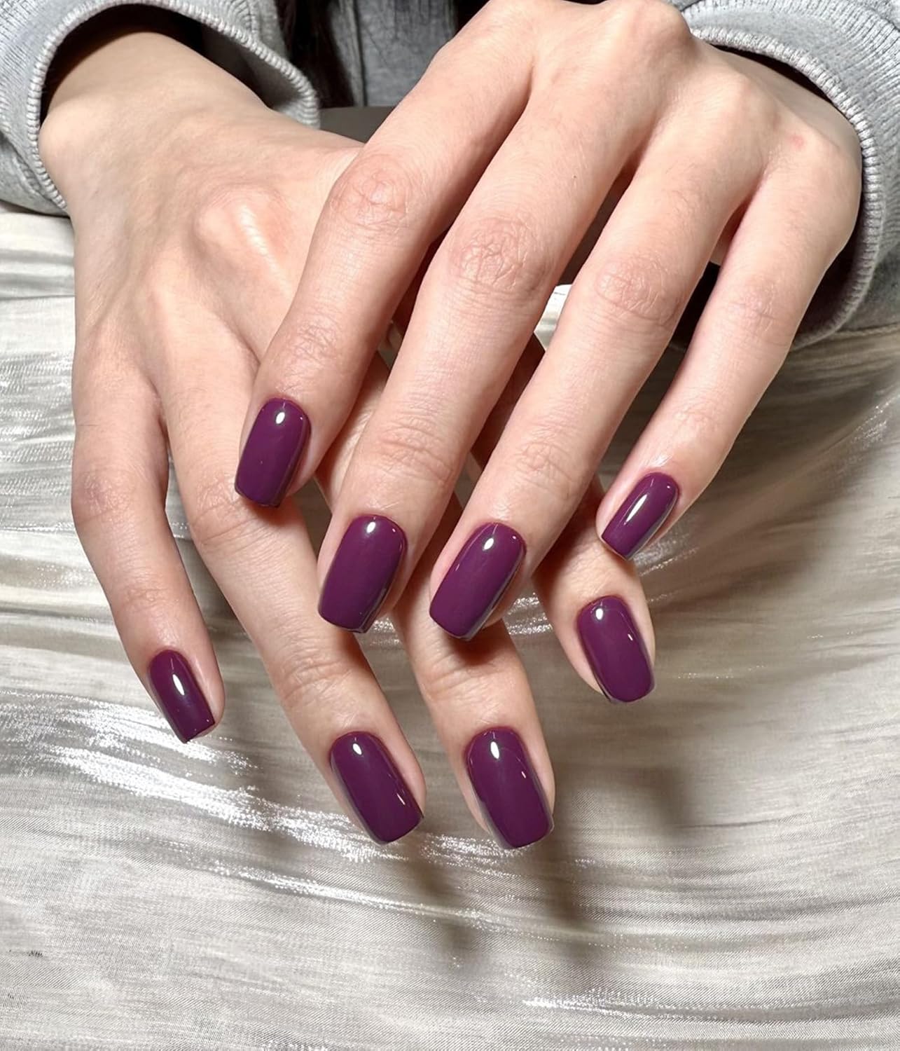 Nail Polish Strips - 22 Pcs Salon Quality Gel Nail Stickers - Long Lasting Wraps (Berry Wine Violet) - Image 3