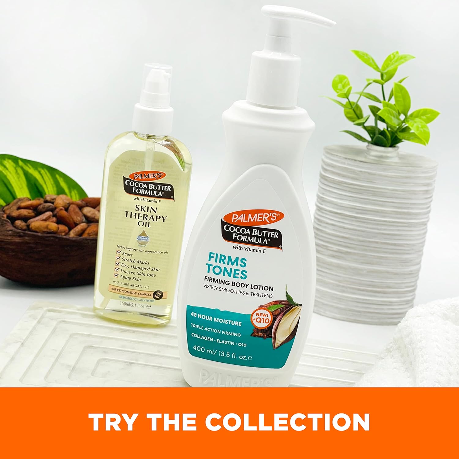 Palmer's Cocoa Butter Formula Skin Firming Body Lotion, Toning & Tightening Cream with Q10, Collagen & Elastin, Pump Bottle, 13.5 Oz. - Image 10
