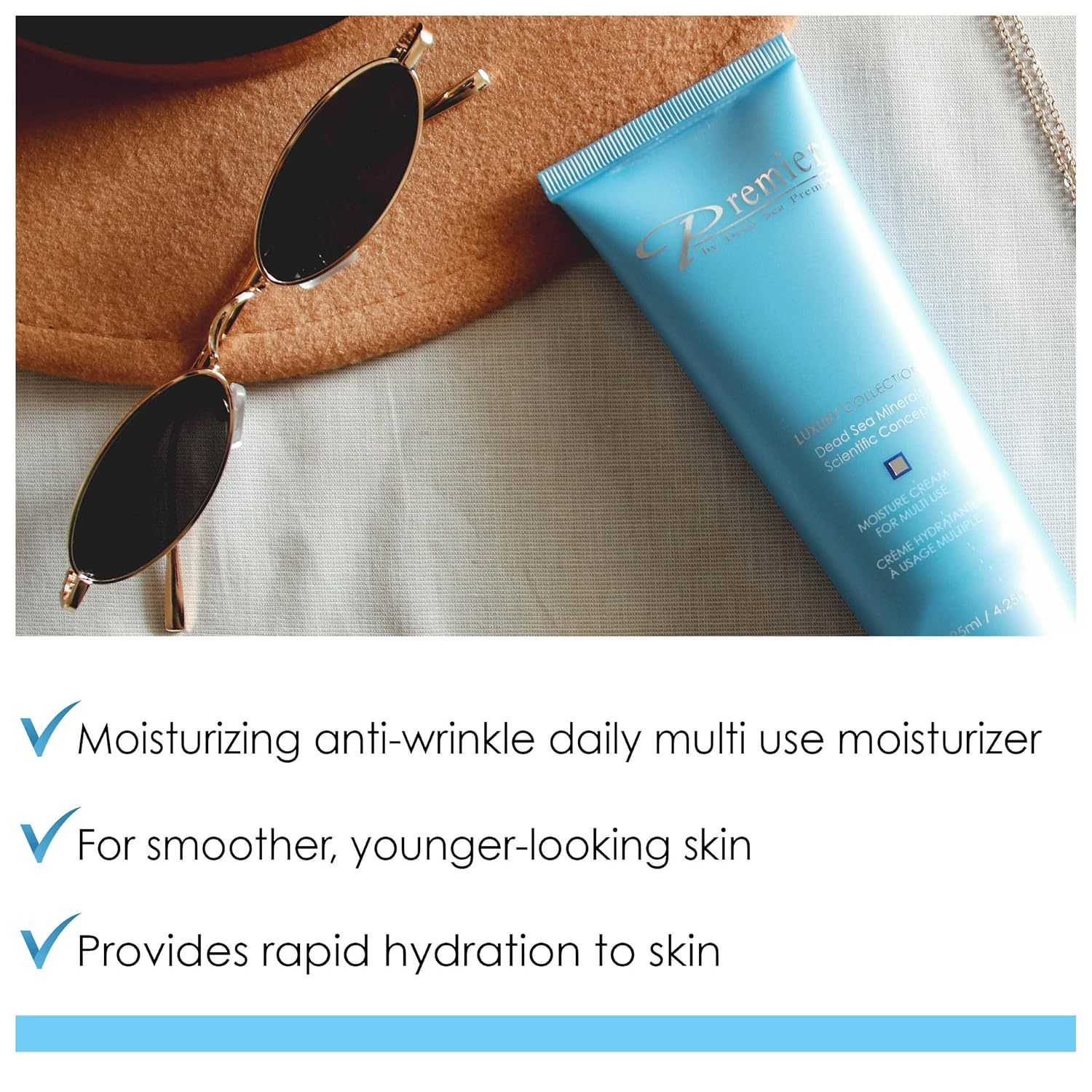 Premier Dead Sea Moisture Cream for Multi Use for face and body, anti-aging face cream, skin care with aloe Vera gel, face moisturizer, light, non sticky. XL size 4.4 fl.oz - Image 2