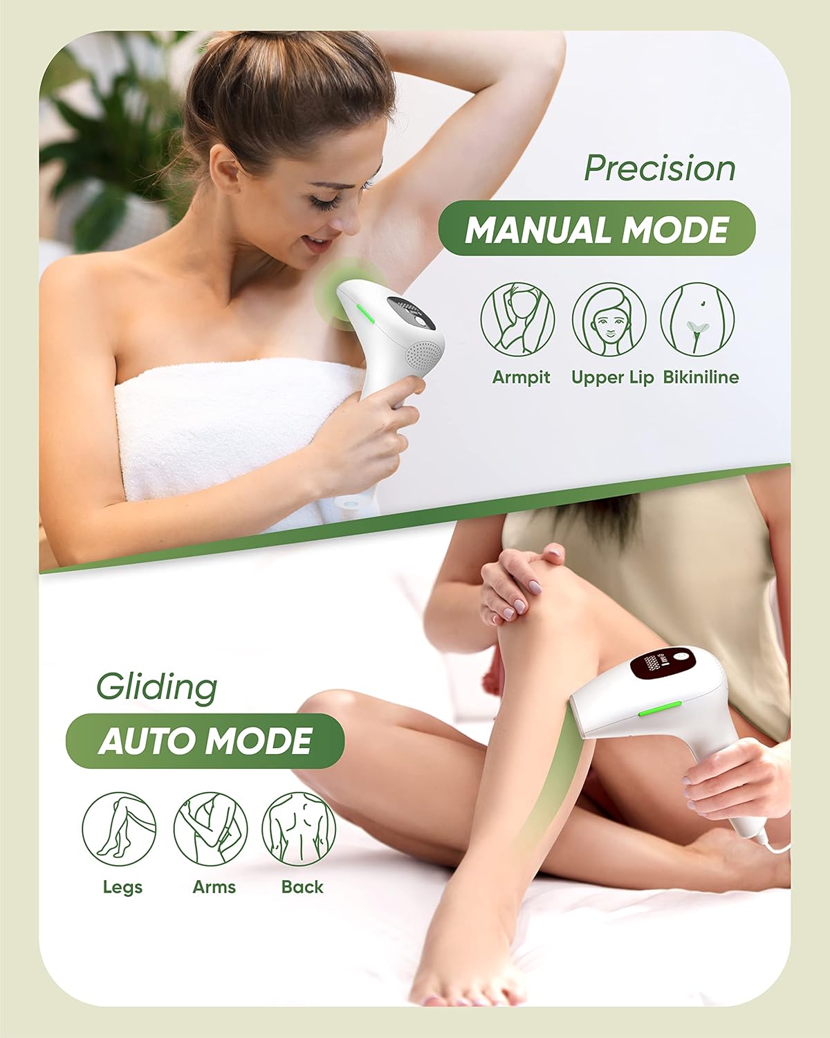At-Home IPL Hair Removal for Women and Men Permanent Hair Removal 999,999 Flashes Painless Hair Remover on Armpits Back Legs Arms Face Bikini Line, Corded - Image 4