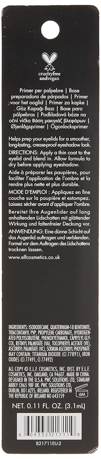 e.l.f. Shadow Lock Eyelid Primer, Prevents Creasing & Increases Staying Power, Sheer Eye Primer, 0.11 Fl Oz (3.1mL) - Image 3