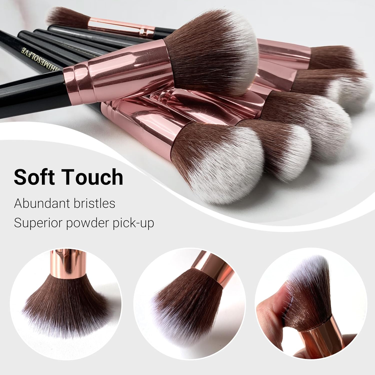 Makeup Brush 15Pcs Eye And Face Professional Makeup Brush Set, makeup brushes with lash comb, Makeup Brushes soft makeup brushes set, Eye Shadow Brush With Storage Bag and 5 beauty eggs - Image 2