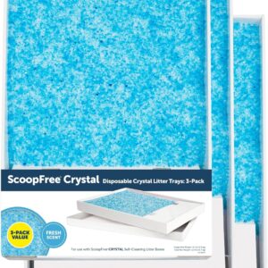 PetSafe ScoopFree Crystal Cat Litter & Refill Tray with Lid, Fresh Scent, 4.3 Lb Bag with Each Tray, Pack of 3