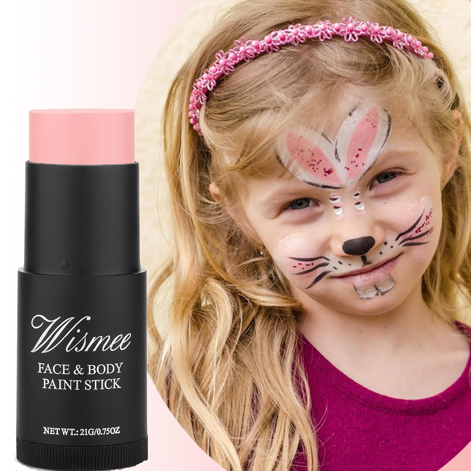 Baby Pink Face Paint Stick, Pastel Pink Non-Toxic Oil Based Face Body Paint Stick High Pigmented Halloween Special Effect Sfx Makeup - Image 3