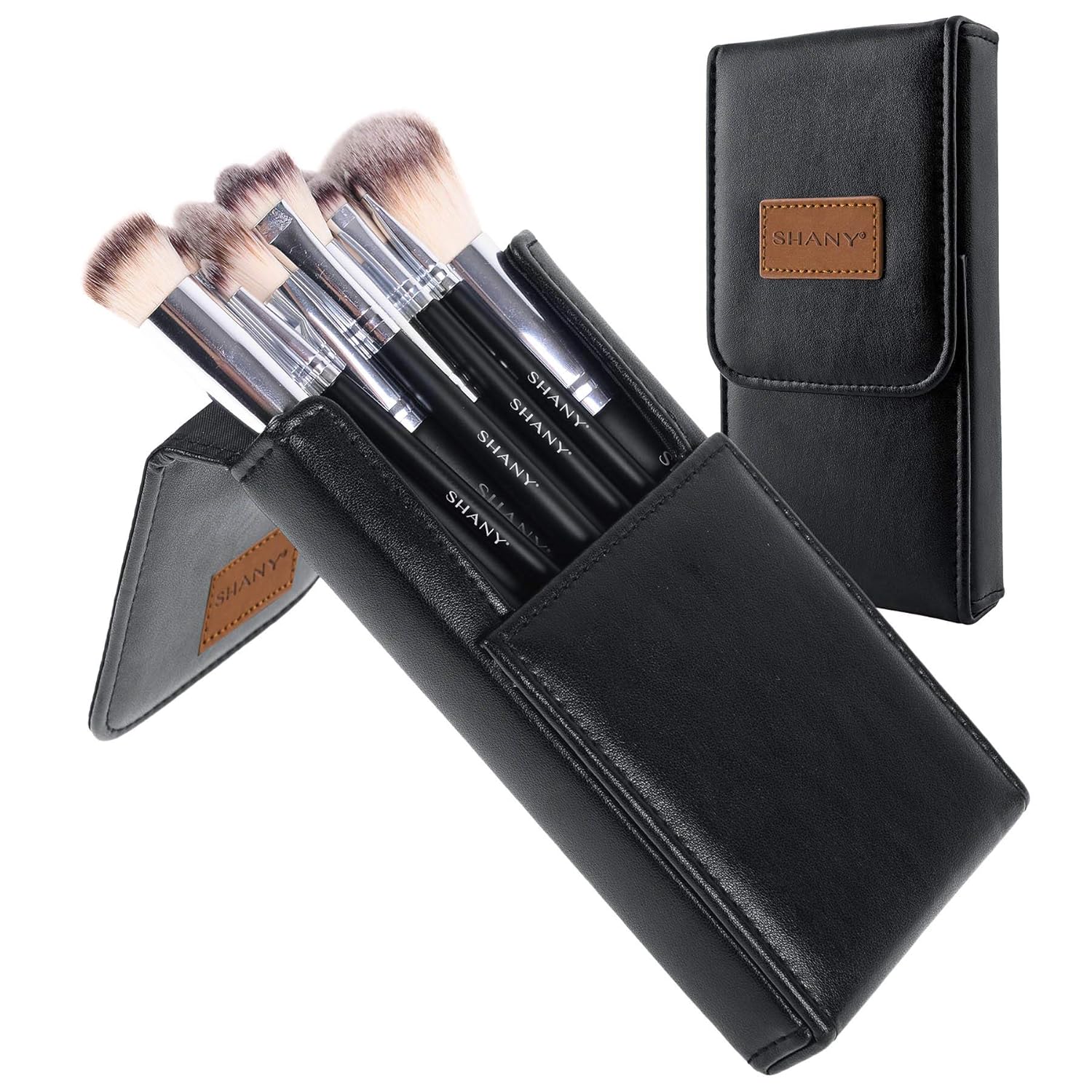 SHANY Makeup Brushes Black OMBRE Pro 10 Piece Essential Professional Makeup Brush Set - Foundation Powder Concealers Eye Shadow Brushes with Black Makeup Brush Travel Case - 10PC - Image 7