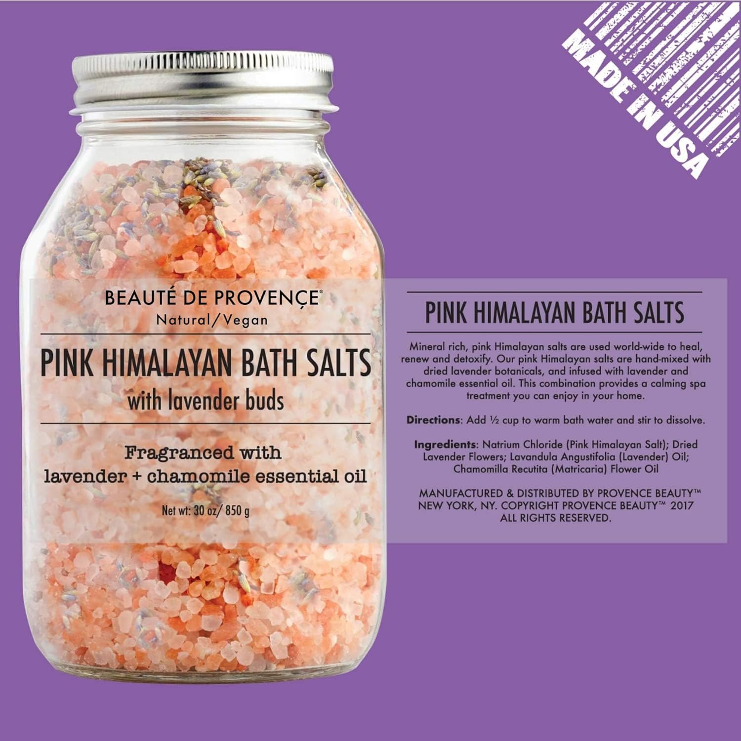 Pink Himalayan Bath Salt with Lavender - 100% Natural Aromatherapy and Relaxation - Lavender Grapefruit Essential Oil Bath Salts for Women Relaxing, Natural & Cleanse - Image 2