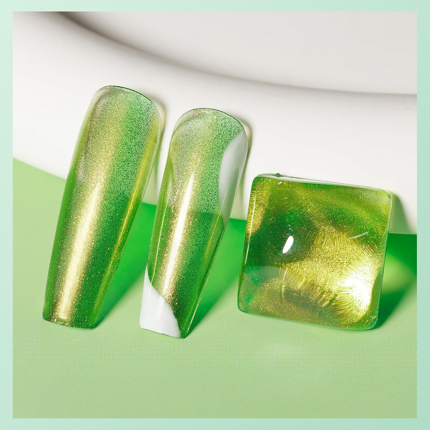 MIZHSE Quick Dry Nail Polish, Holographic Neon Green Nail Polish Air Dry Fast, 15ml/0.5 fl oz Regular Shiny Glitter Oil-based Shimmery Nail Lacquer Non Gel Nail Art Salon Manicure Home DIY - Image 5