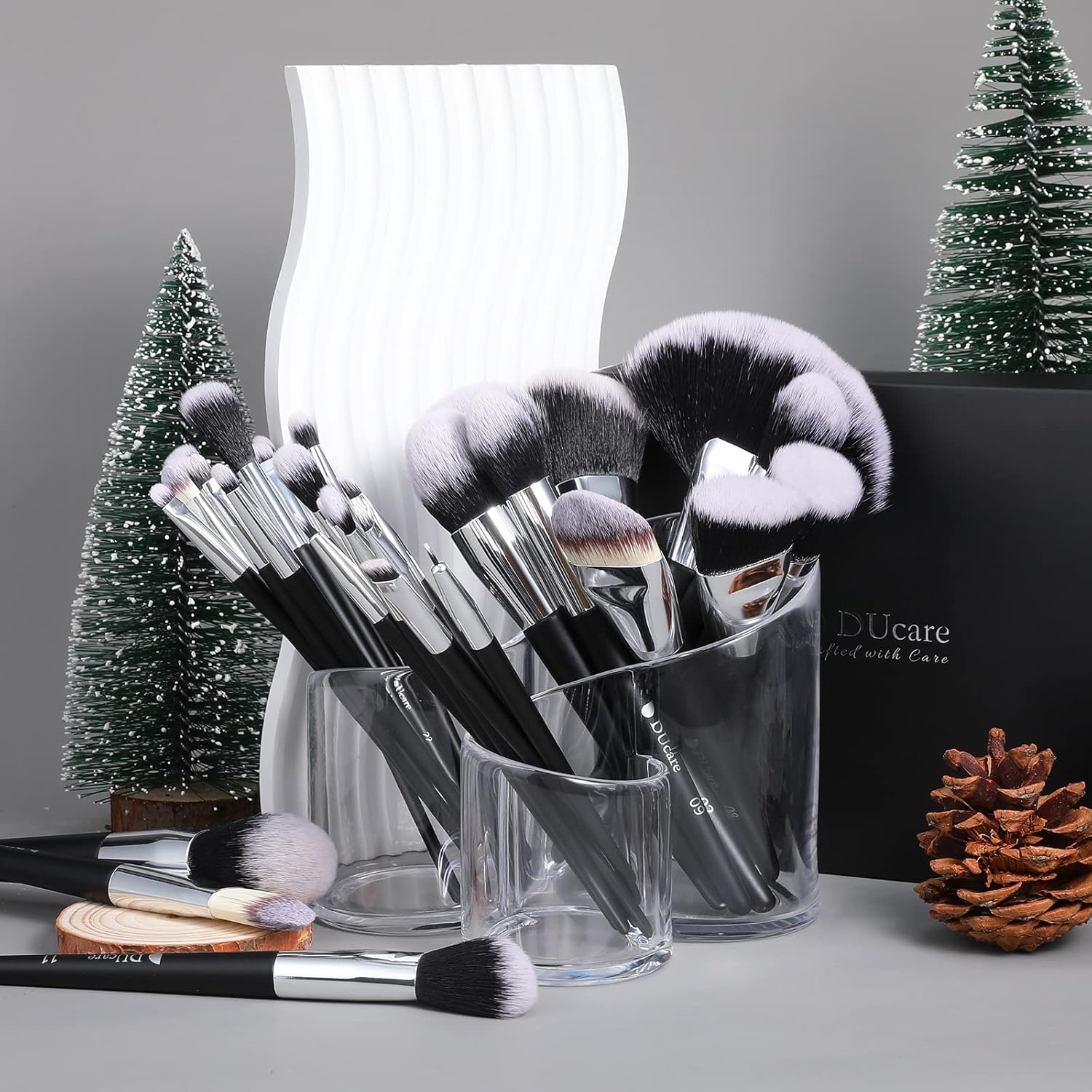 DUcare Makeup Brushes Professional 32Pcs Make up Brushes Set Premium Christmas Gift Synthetic Kabuki Foundation Blending Brush Face Powder Blush Concealers Eye Shadows - Image 7