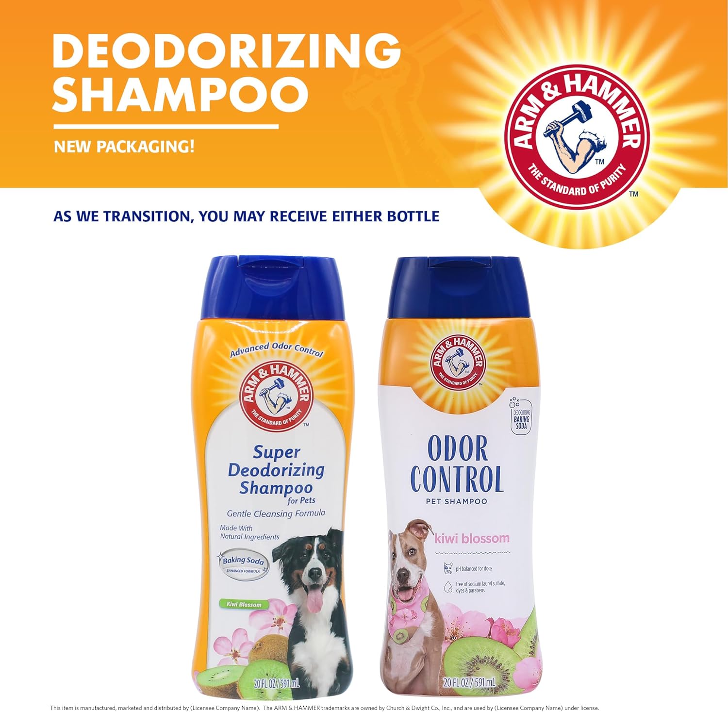 Arm & Hammer Deodorizing Dog Shampoo for Smelly Dogs & Puppies with Baking Soda, Moisturizing Dog Shampoo for Sensitive Skin - Dog Odor Shampoo - Kiwi Blossom Scent, 20 Fl Oz - Image 2