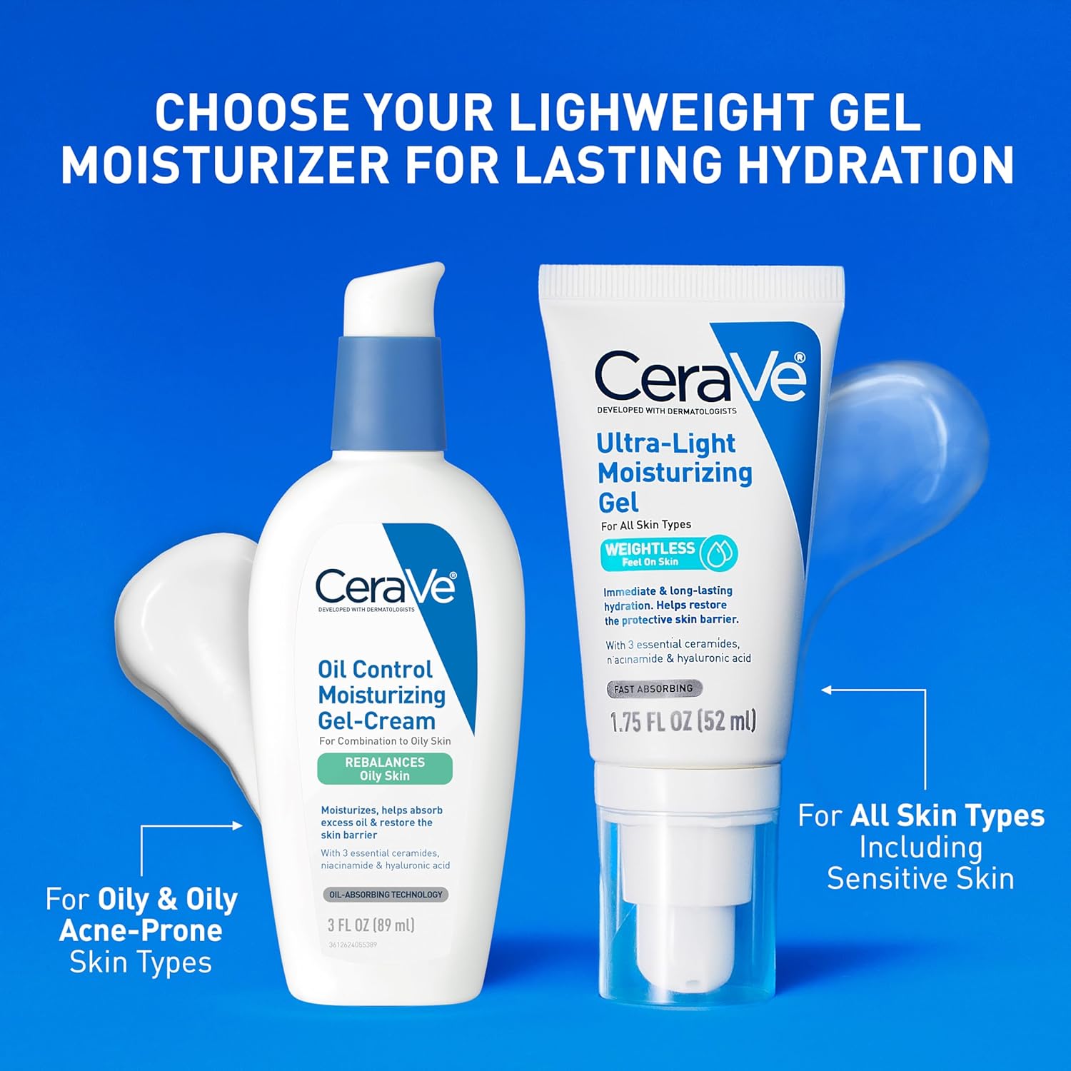 CeraVe Oil Control Moisturizing Gel-Cream, Face Moisturizer for Oily Skin, Niacinamide, Hyaluronic Acid & Oil Absorbing Technology To Rebalance Oily Skin, Non-Comedogenic, Fragrance Free & Oil-Free - Image 3