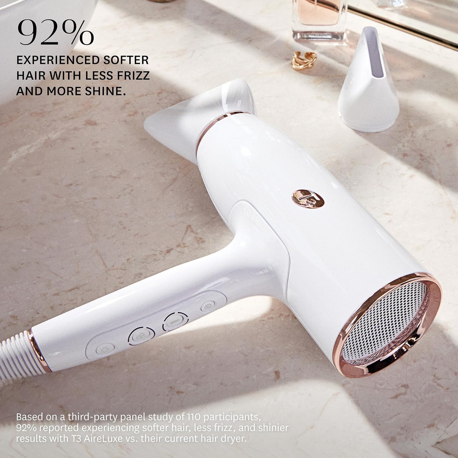 T3 AireLuxe Digital Ionic Professional Blow Hair Dryer, Fast Drying, Lightweight and Ergonomic, Volume Boosting, Frizz Smoothing, Multiple Heat and Speed Combinations - Image 8