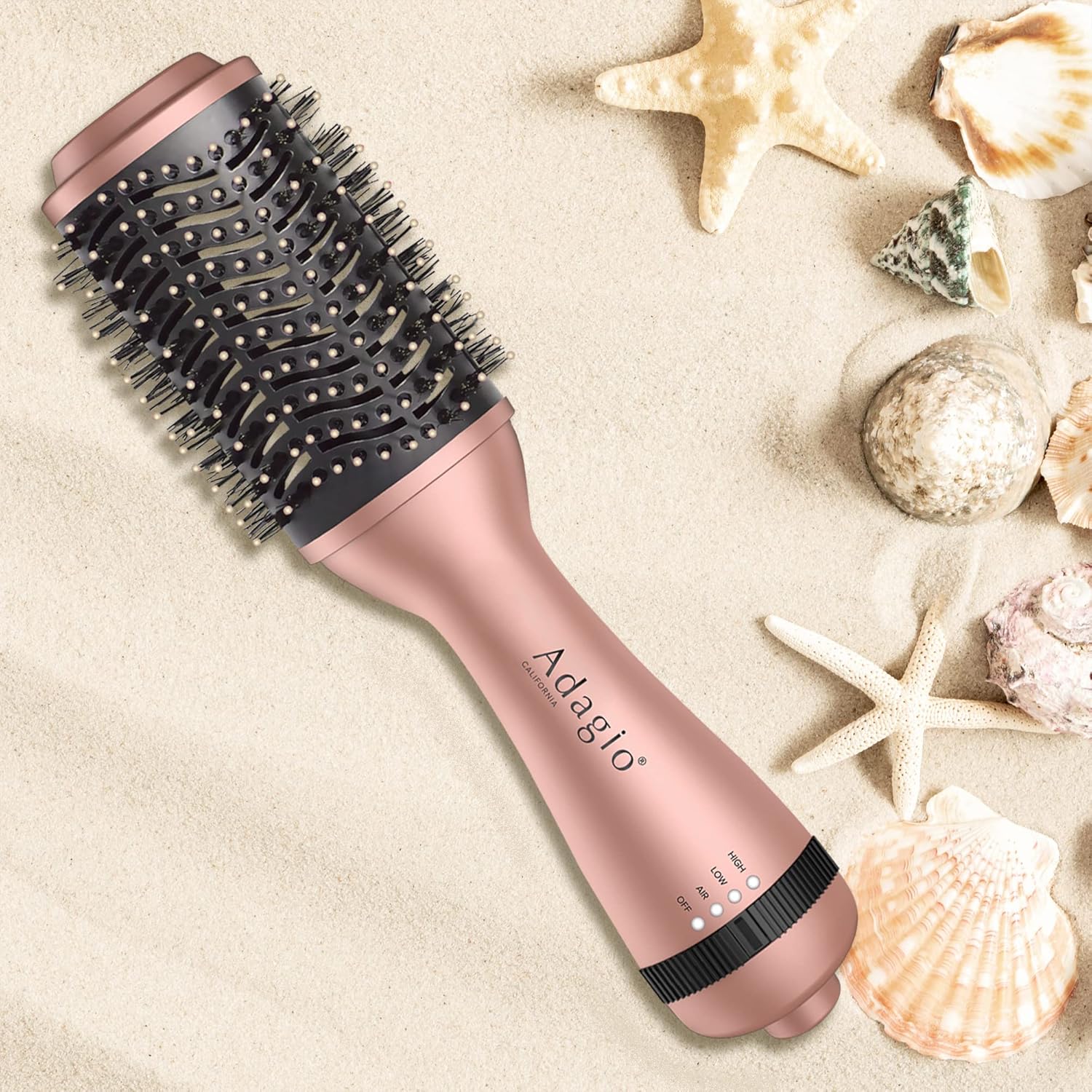 Blowout Brush: 2-in-1 Hot Air Brush Styler and Dryer - Negative Ion Round Brush - Hair Dryer Brush with Straightener Function - Hair Styling Tools for Women… (3-inch, Rose Gold) - Image 4