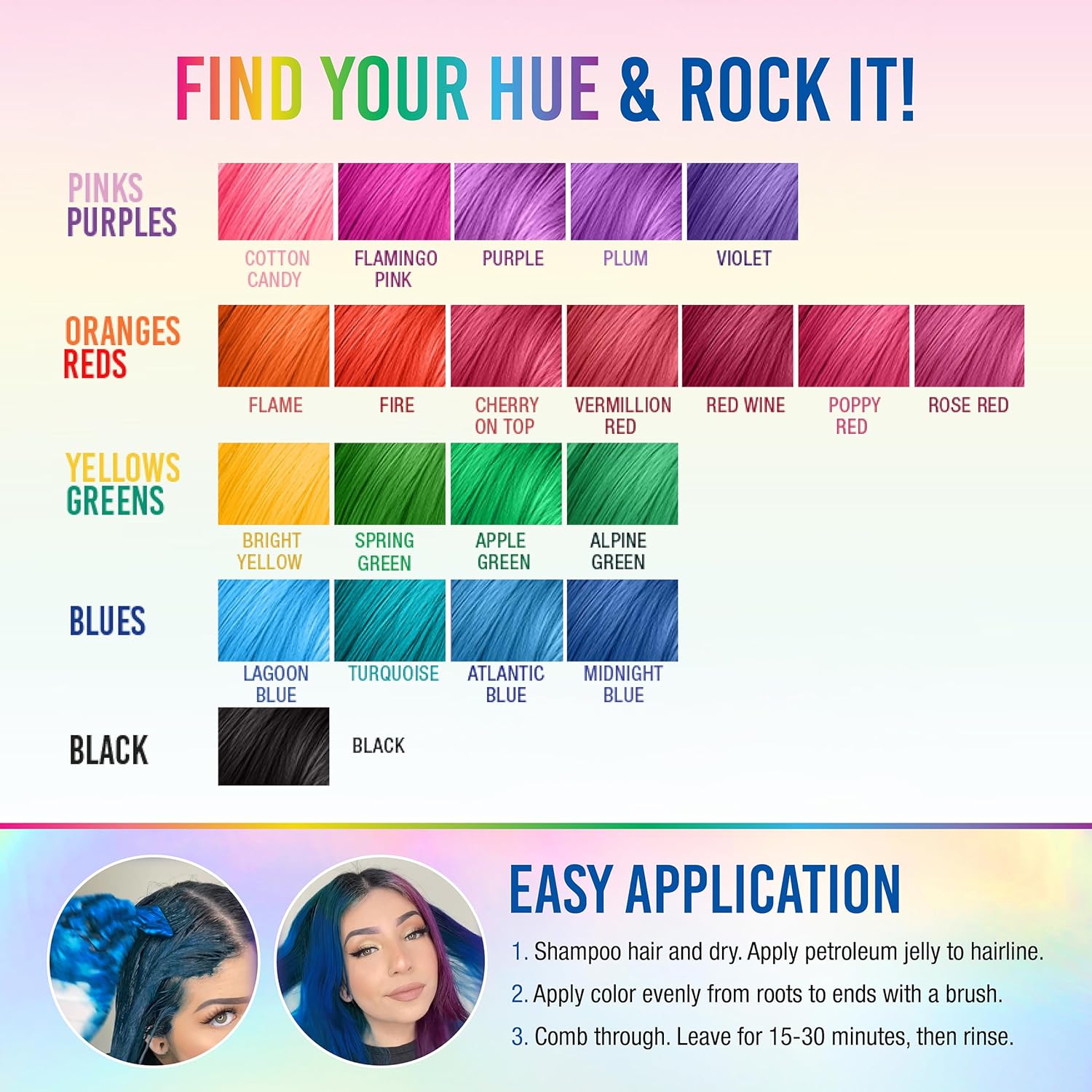Punky Atlantic Blue Semi Permanent Conditioning Hair Color, Vegan, PPD and Paraben Free, lasts up to 35 washes, 3.5oz - Image 6