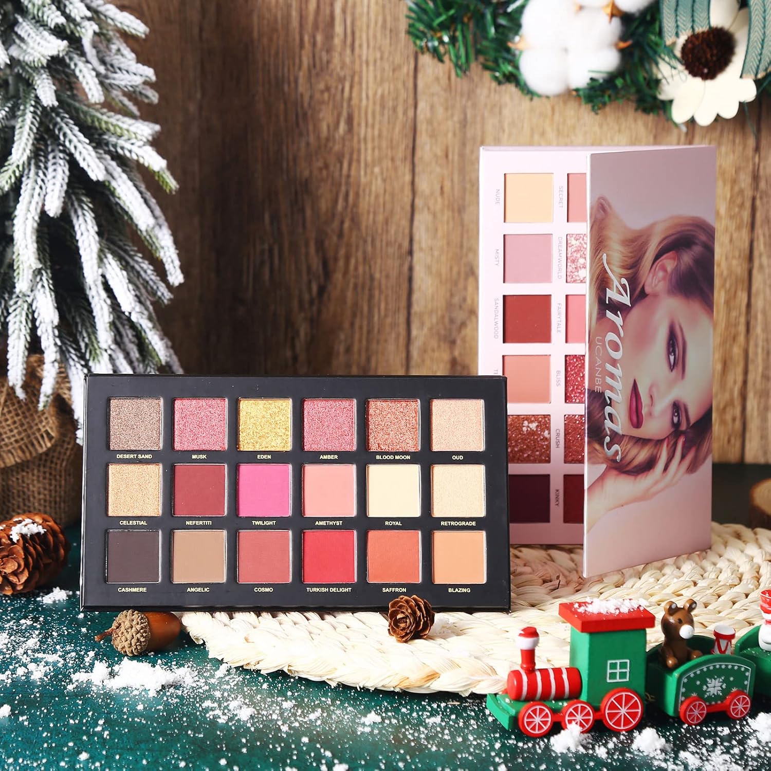 2Pcs Twilight Dusk + Aromas Nude Eyeshadow Palette Makeup Set, Matte Shimmer Glitter Pressed Pearl All Highly Pigmented Blending Powder, Natural Velvet Texture Eye Shadow Kit - Image 6