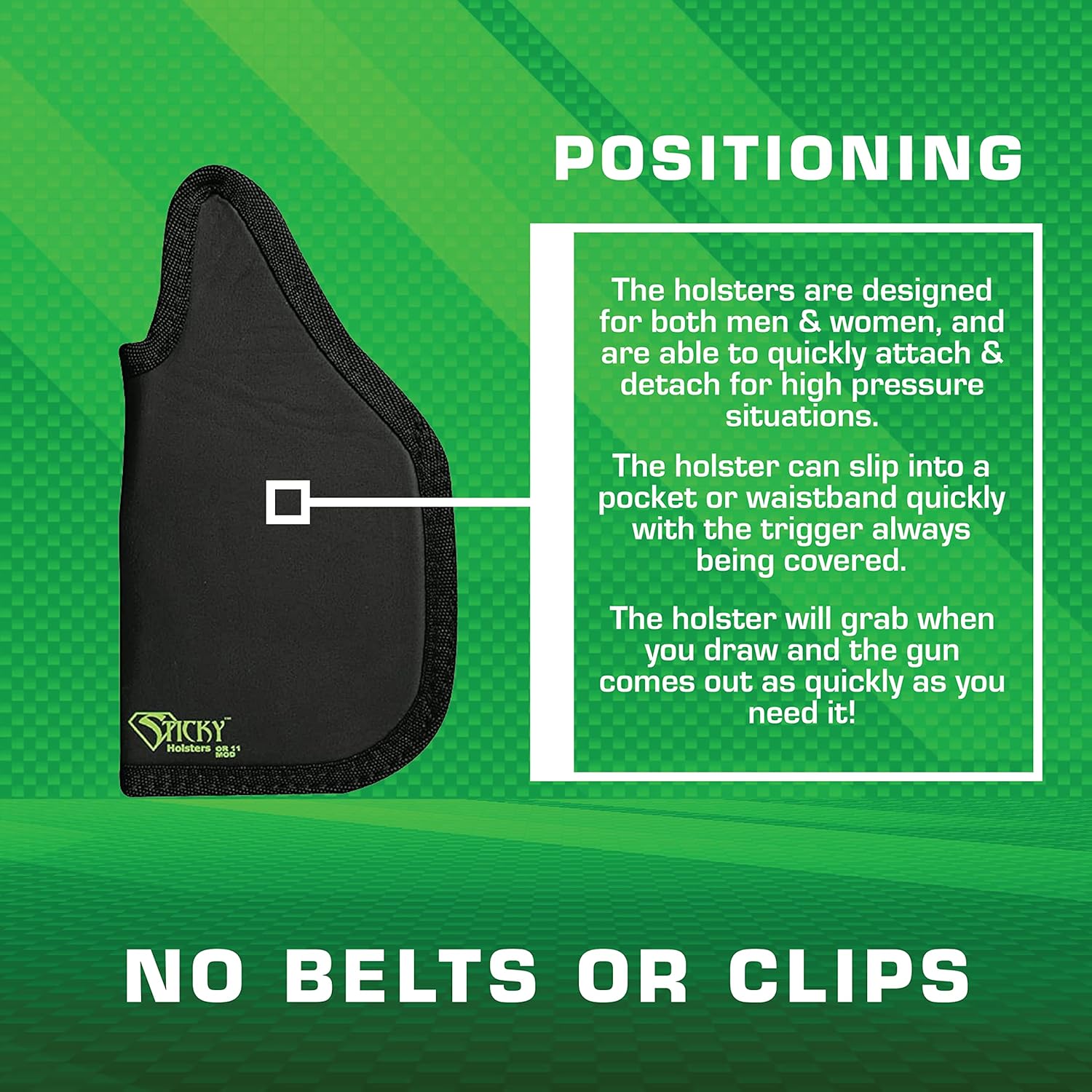 Sticky Holsters OR-11 MOD Concealment Holster for Glock 41, 34, 35 and Springfield XD-M 5.25, Ambidextrous IWB/Pocket Carry - Image 4