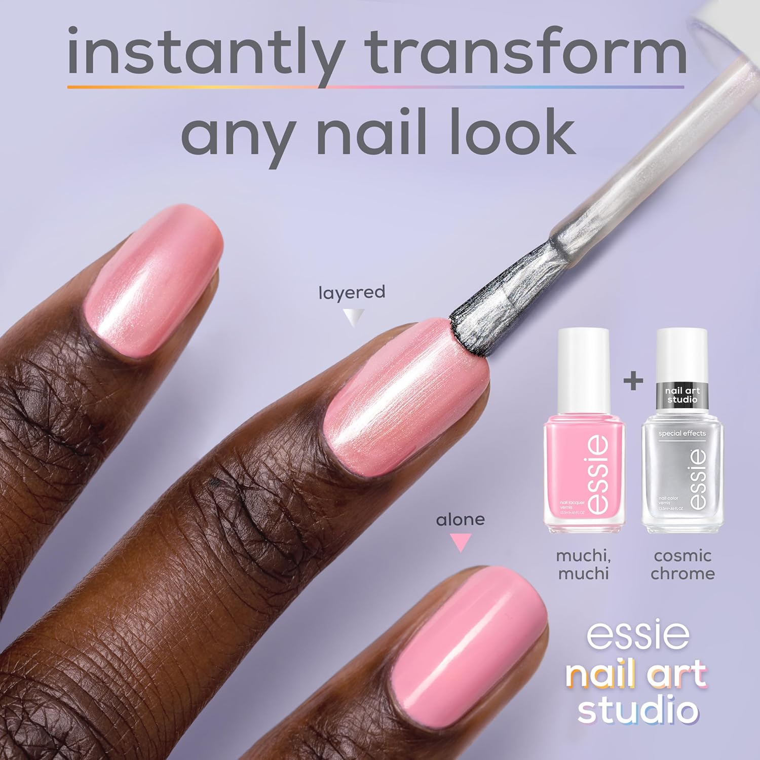 essie Nail Art Studio Special Effects Chrome Polish, Vegan, Silver Nail Polish, Cosmic Chrome, 0.46 Fl Oz - Image 3