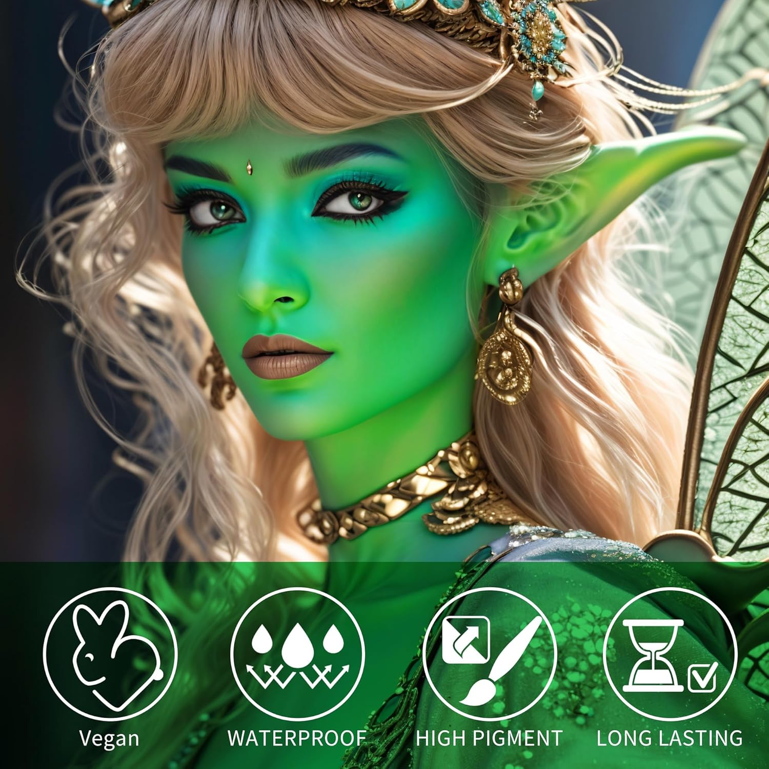 MEICOLY Lime Green Eye Black Stick,Waterproof Eye Black Baseball Softball Football Lacrosse,Hunting Camo Paint,Green Face Body Paint Stick for Halloween SFX Witch Hulk Cosplay Makeup - Image 4