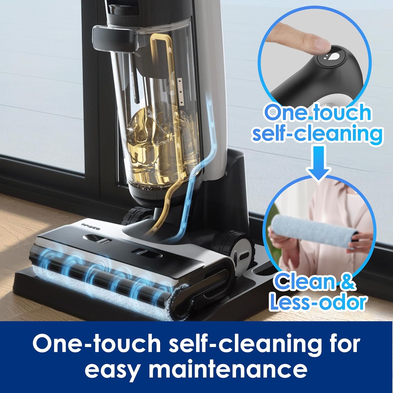 Tineco Floor ONE S7 PRO Cordless Wet Dry Vacuum Cleaner, Smart Floor Cleaner Mop for Hard Floors, Long Run Time, Dual-Sided Edge Cleaning, Self-Cleaning, Centrifugal Drying Process - Image 3
