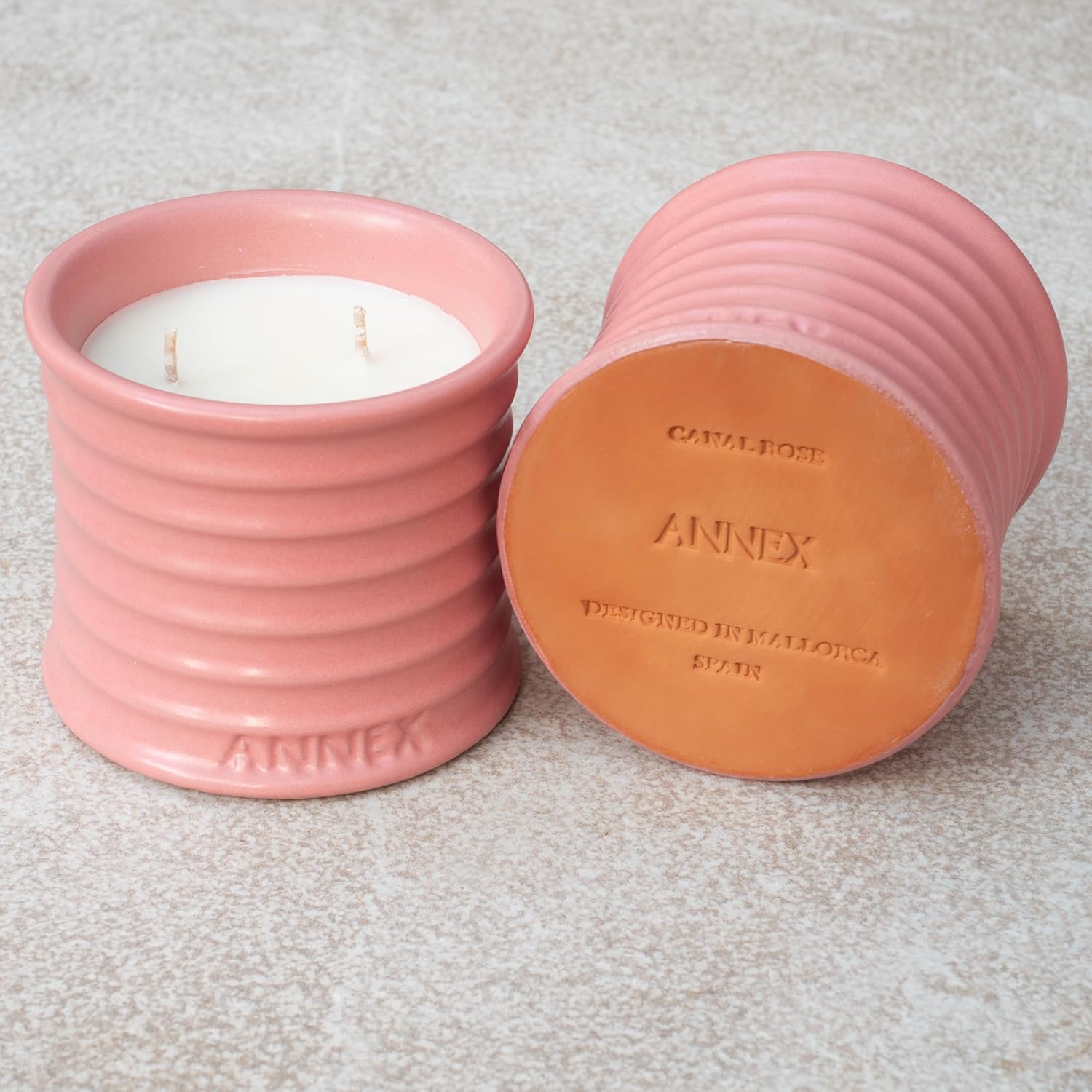 Scented Luxury Candles in Handmade Ceramic Jars, Soy Wax | Canal Rose – Rose Bud & Oud Scented, Large Candle | Non Toxic, 2 Wicks, Reusable Big Pink Jar | Natural Spring Aromatherapy for Women & Men - Image 10