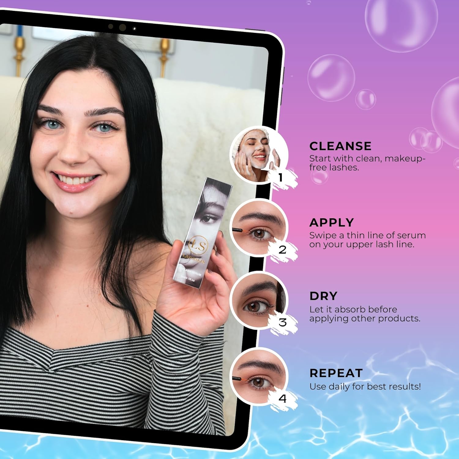 Premium Lash Growth Serum | Powerful Eyelash Enhancing Formula for Stronger, Longer, Fuller Lashes | Rapid EyeLash Growth, Conditioning Eyelash Serum for Healthier Lashes - 3ml - Image 4