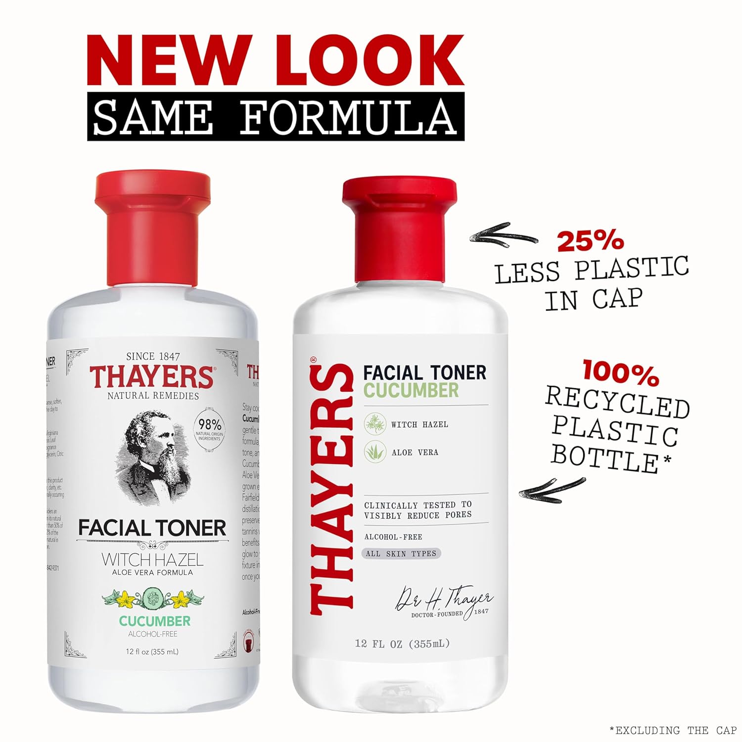 THAYERS Alcohol-Free, Hydrating Cucumber Witch Hazel Facial Toner with Aloe Vera Formula, Vegan, Dermatologist Tested and Recommended, 12 Oz (Packaging May Vary) - Image 2