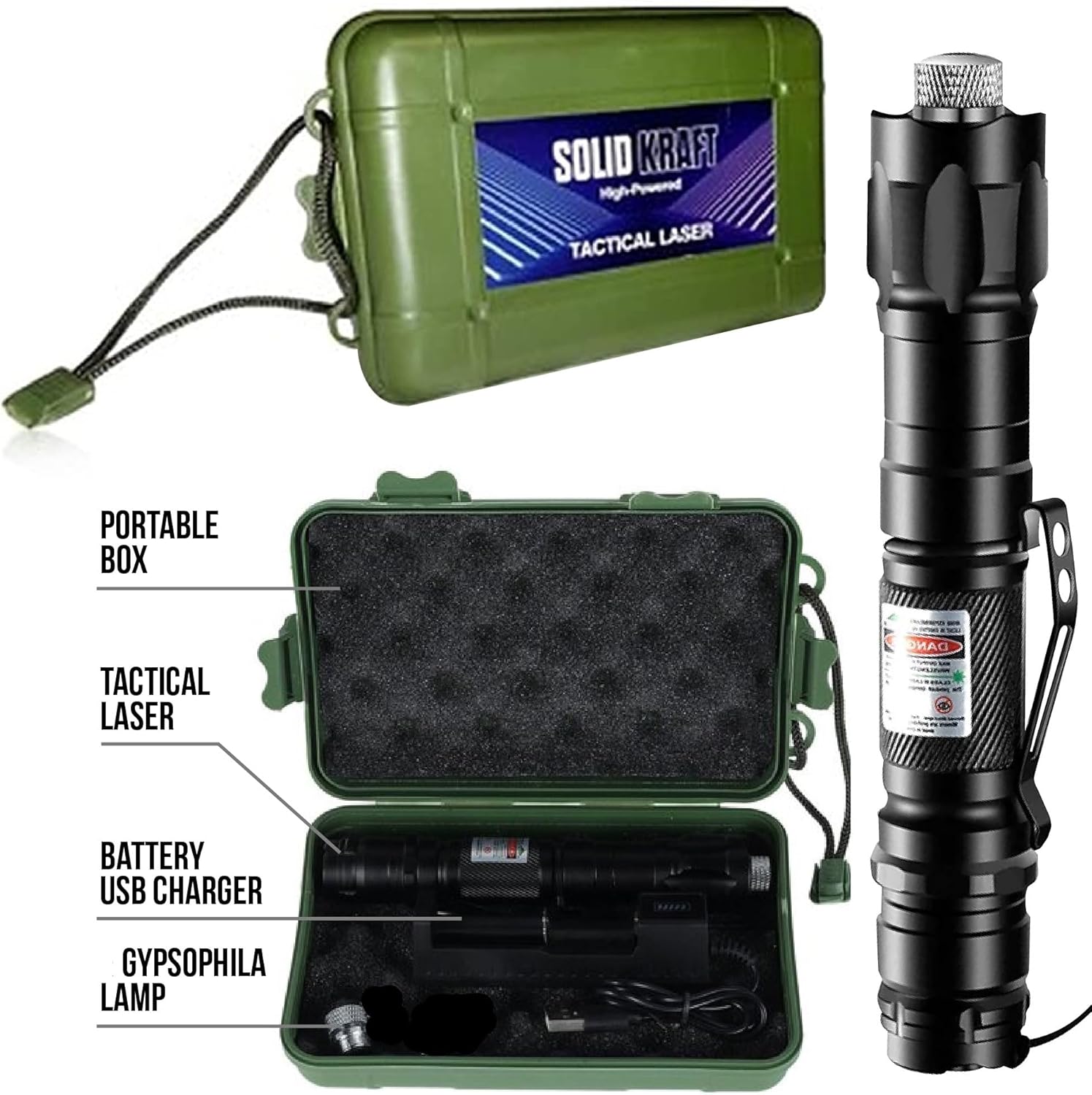 Green Laser Pointer | High Power Laser Pointer | Rechargeable Tactical Laser Pointer | Long Range Laser Pointer and Carrying Case - Image 6