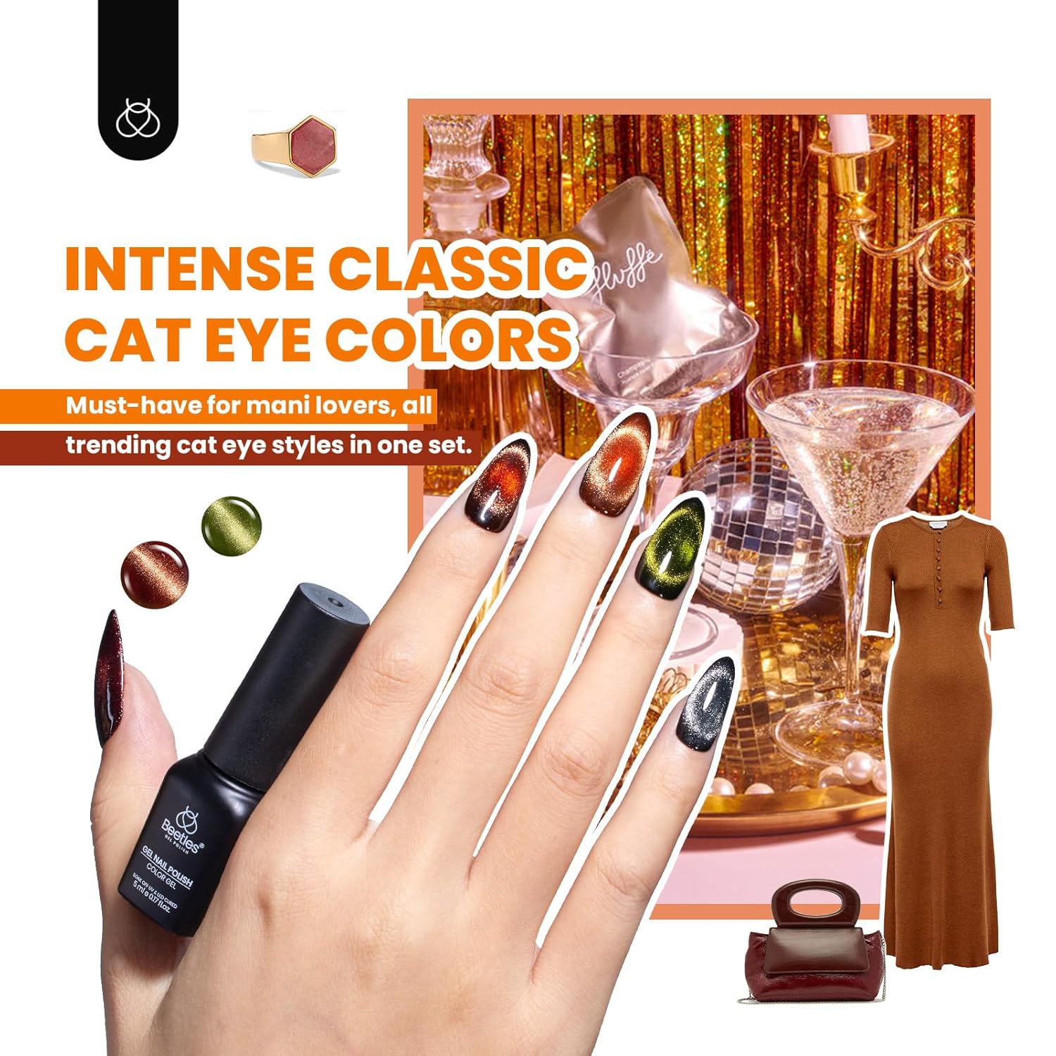 20 Colors Cat Eye Gel Nail Polish Kit with Base, Top Coat, and Magnet - Image 4