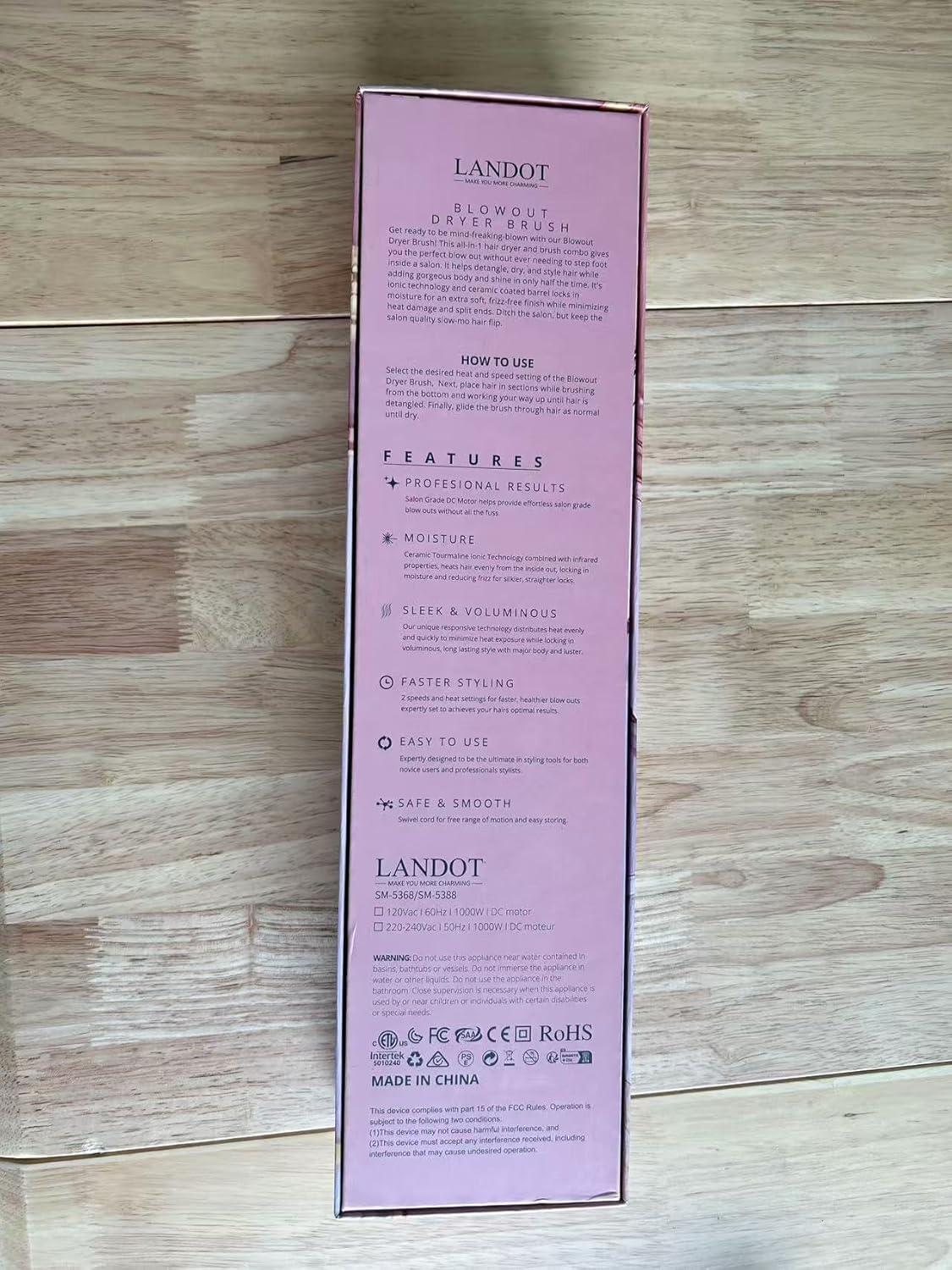 LANDOT Hot Hair Blow Dryer Brush: One-Step HairDryer Styler and Volumizer - Upgraded Plus 2.0 Hot Air Brush with Negative Ion Anti-frizz Ceramic Titanium 60mm Oval Shape Barrel Purple Color - Image 11