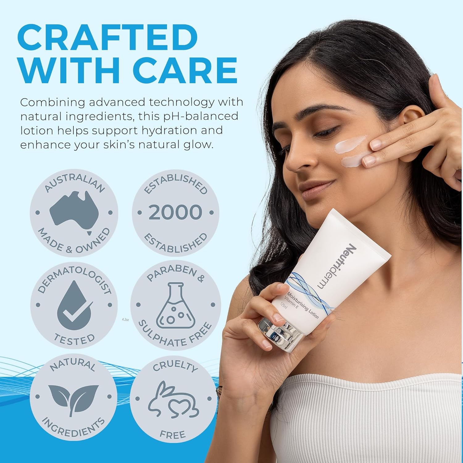 NEUTRIDERM Daily Face Moisturizer with Natural Vitamin E Cream, Moisturizing Lotion for Face and Body, Wrinkles, Dry, Acne-Prone, Irritated, or Aging Skin, 48-Hour Hydration, 4.2 oz - Image 7