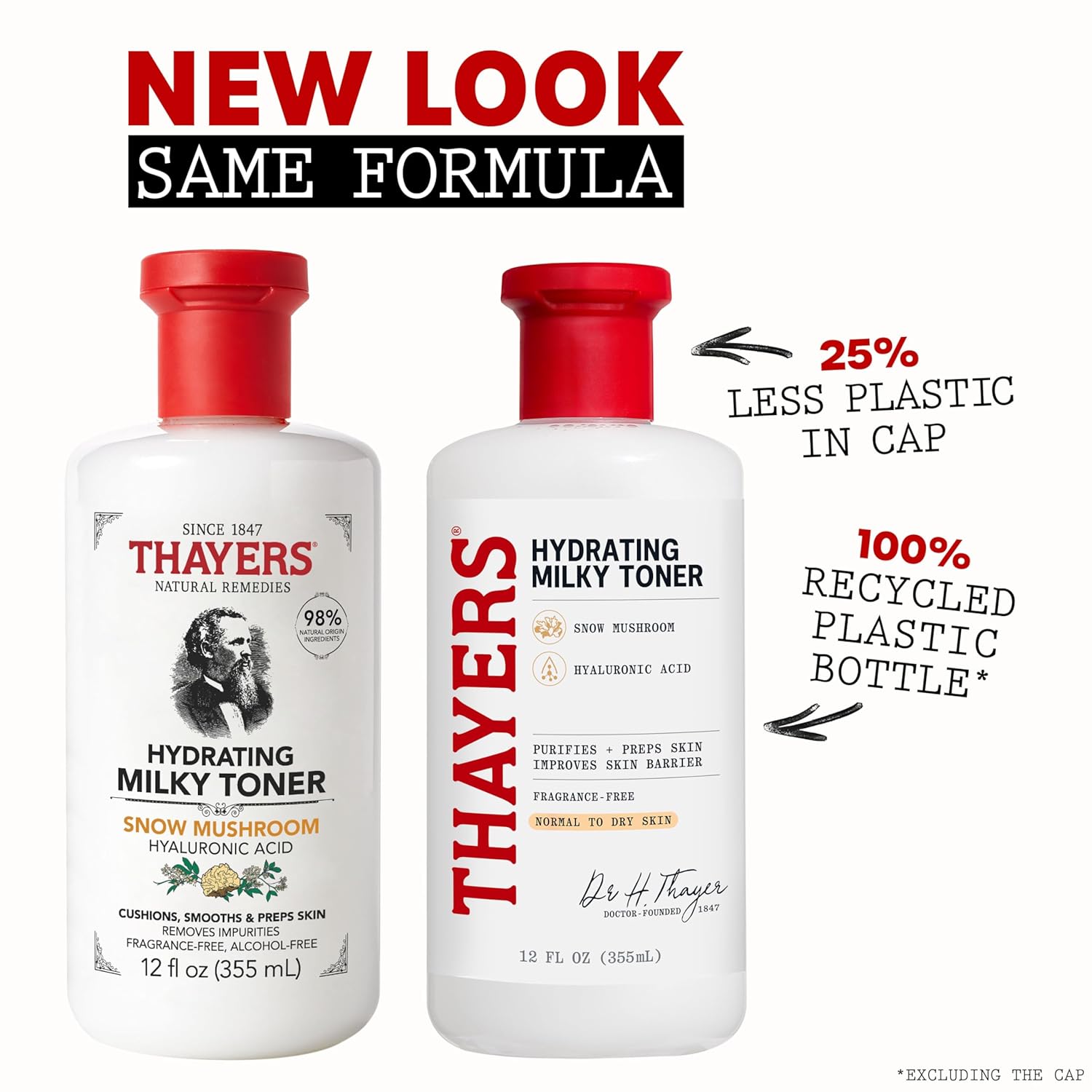 THAYERS Milky Face Toner Skin Care with Snow Mushroom and Hyaluronic Acid, Natural Gentle Facial Toner, for Dry and Sensitive Skin, 355mL - Image 2