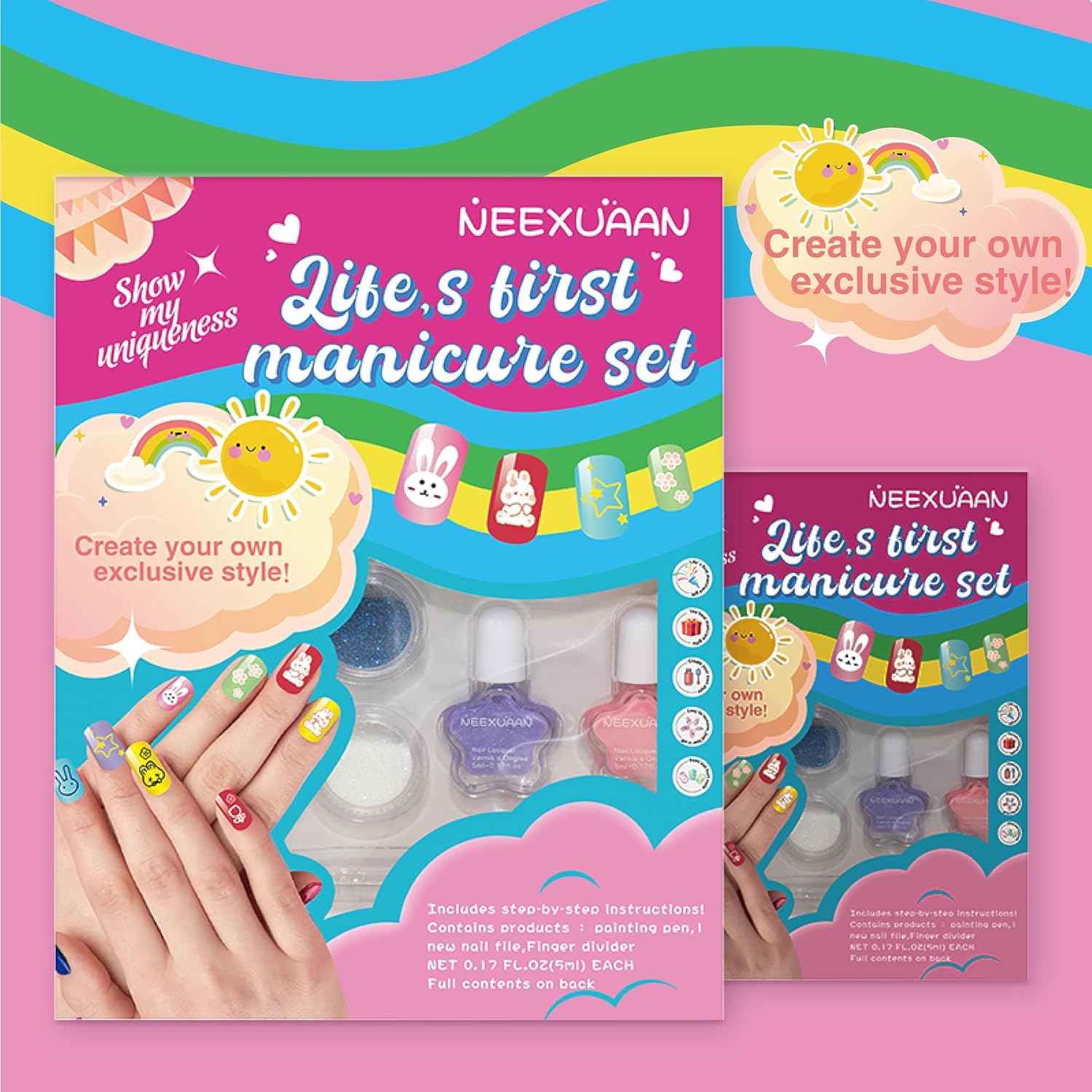 Kids Nail Polish Set for Girls Nail Polish Kit for Kids Ages 7-12 Quick Dry & Non-Toxic Nails Polish Manicure Set for Girls Gifts - Image 6