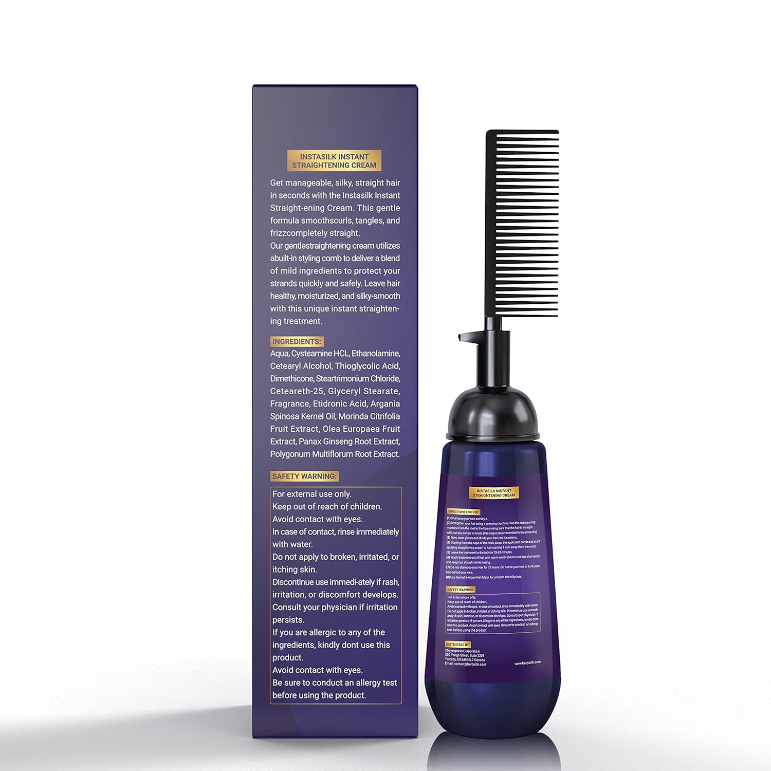 Herbishh Instant Hair Straightener Cream with Comb 150 ml Smooths Frizz & Curls - Image 6