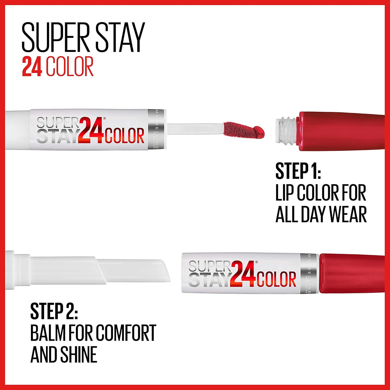 Maybelline Super Stay 24, 2-Step Liquid Lipstick Makeup, Long Lasting Highly Pigmented Color with Moisturizing Balm, Crisp Magenta, Neon Pink, 1 Count - Image 6