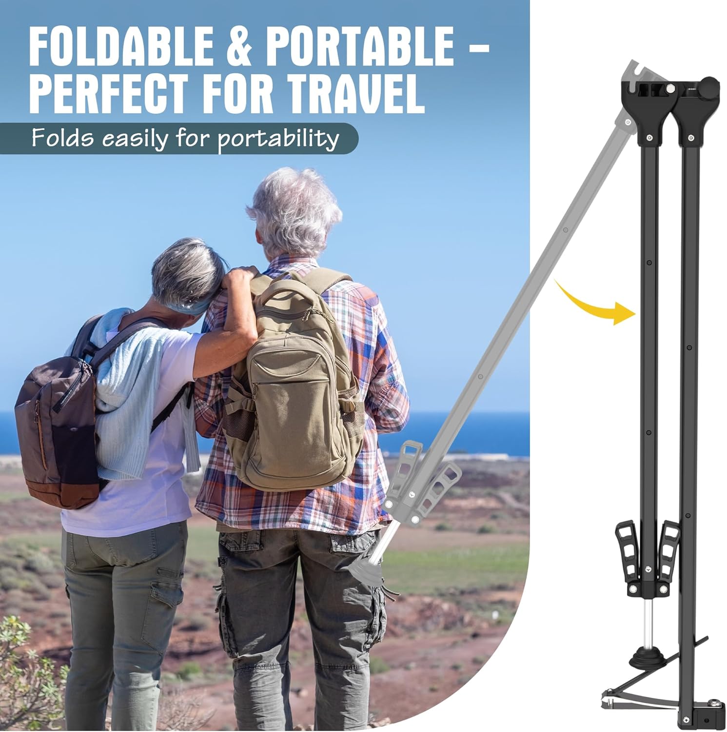 Foldable Extended Long Handle Toenail Clippers with Magnifier-4mm Wide Jaw & Ergonomic Design for Seniors, Arthritis& Limited Mobility | Heavy-Duty, No-Bend Trimming, Tool-Free Foldable (24" Black) - Image 7