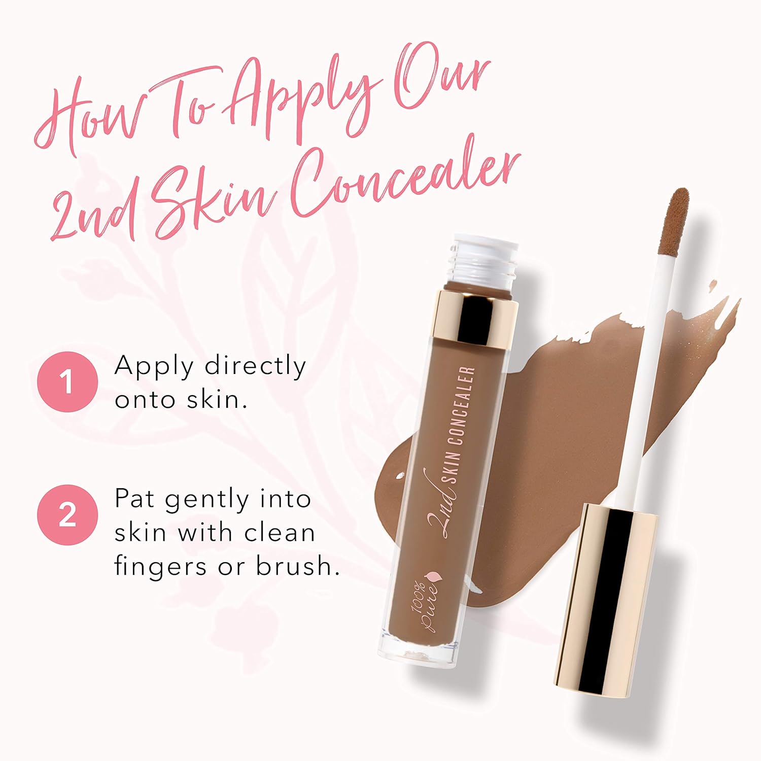 100% PURE 2nd Skin Concealer (Fruit Pigmented), Shade 7, Full Coverage, Lightweight, Liquid Concealer for Face, Under Eyes, Vegan Makeup (For Deep Skin w/Cool-Neutral Undertones) - 0.17 Fl Oz - Image 5