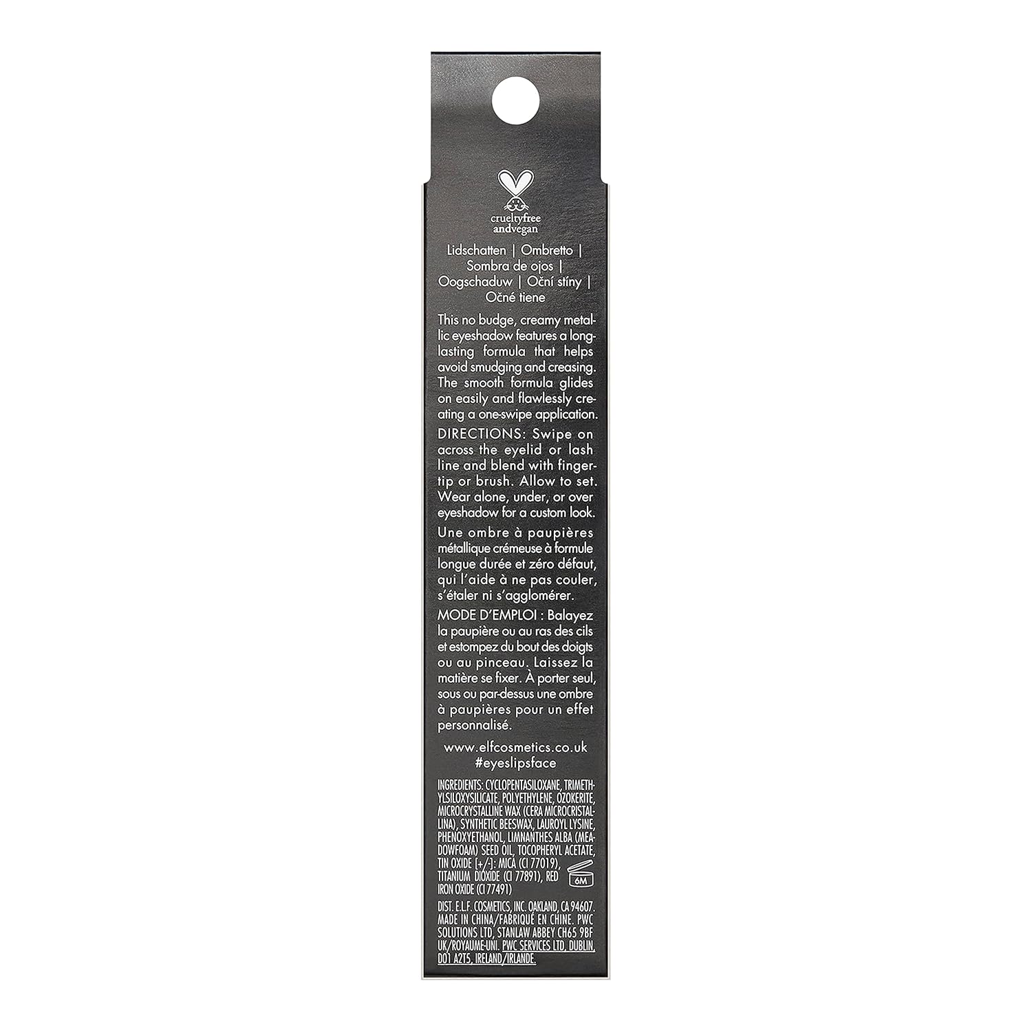 e.l.f. No Budge Shadow Stick, Long-Lasting Cream Eyeshadow Stick For High-Pigment, Metallic Color, Vegan & Cruelty-Free, Perfect Pearl - Image 4