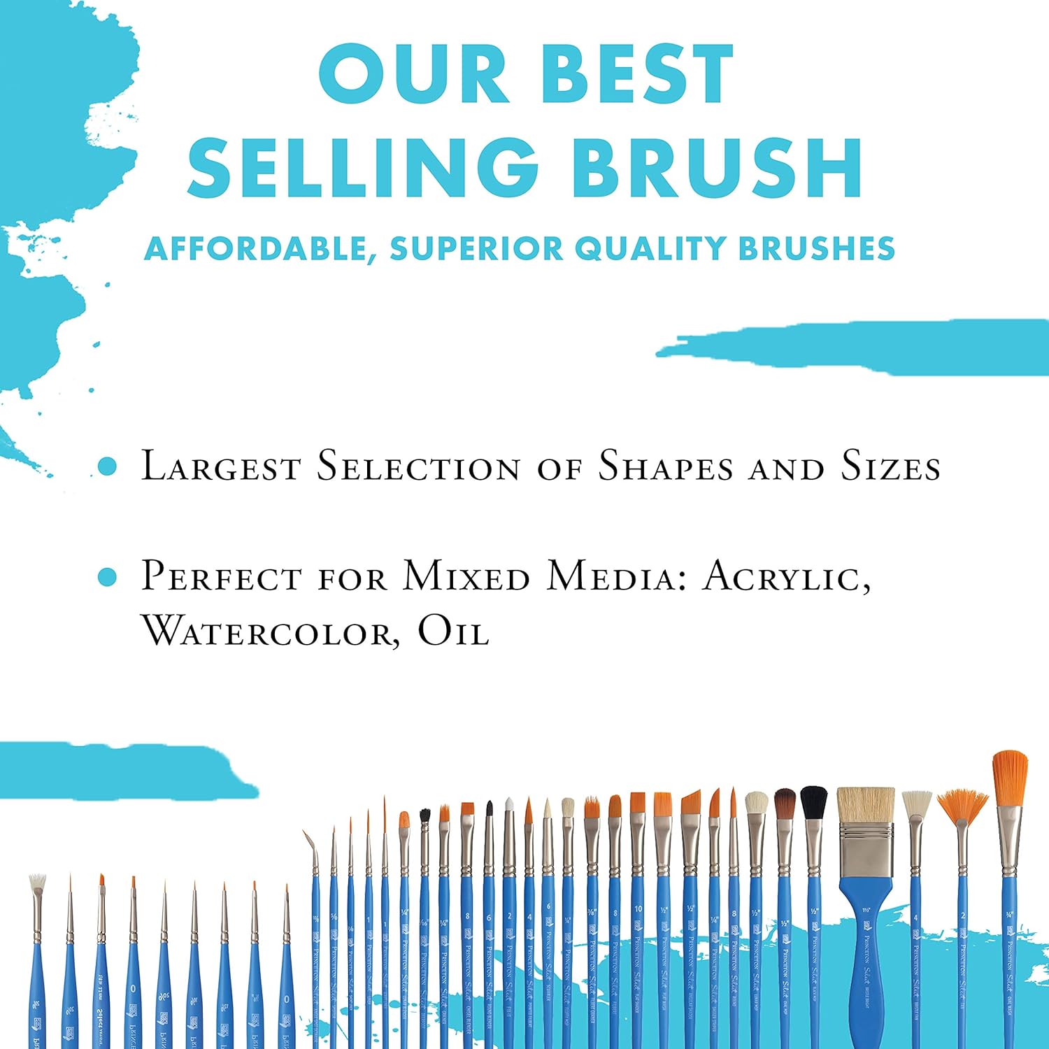 Princeton Select Artiste, Series 3750, Paint Brush for Acrylic, Watercolor and Oil, Set of 6 - Image 2