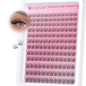 EYDEVRO Wispy Lash Clusters Natural Eyelash Clusters 9-12mm Cluster Eyelash Extensions Lightweight Individual Lashes Soft Comfortable Reusable Cluster Lashes for Hooded Eyes and Beginners