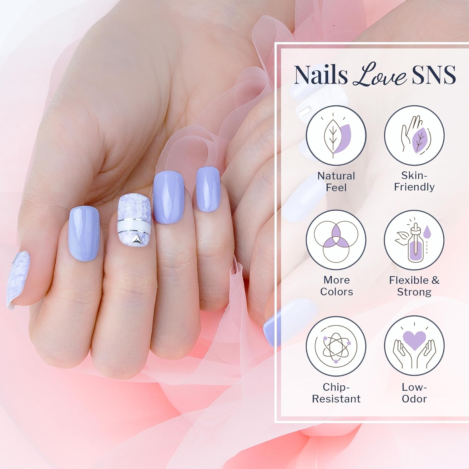 SNS Nail Dip Powder, Gelous Color Dipping Powder - Fresh Papaya (Peach/Coral, Shimmer), BOS05 - Long-Lasting Acrylic Nail Color & Polish Lasts 14 Days - Low-Odor & No UV Lamp Required - 1 oz - Image 3