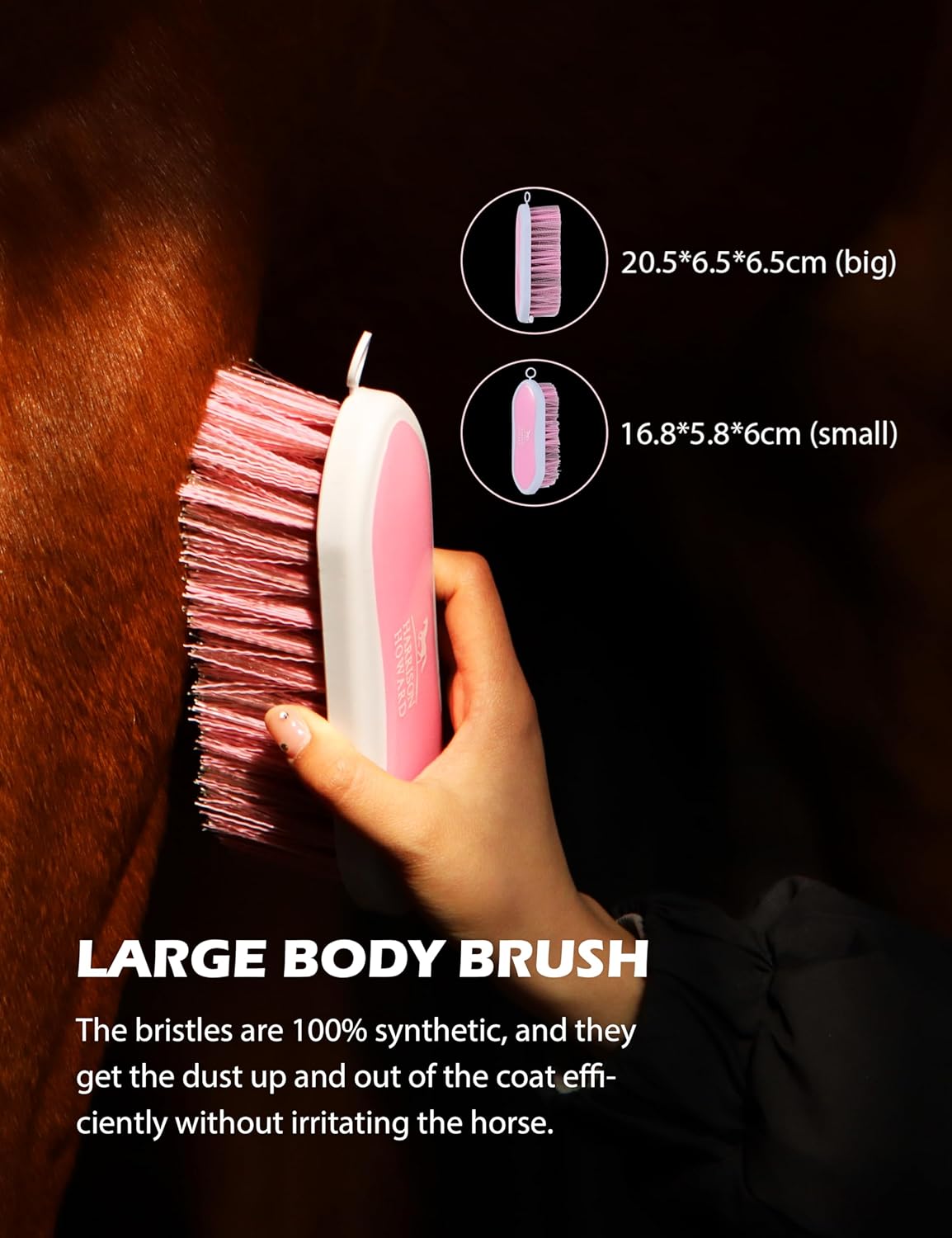Harrison Howard Horse Grooming Kit 9-Piece Equine Care Series Horse Brush Sets with Organizer Tote Bag Pink - Image 5